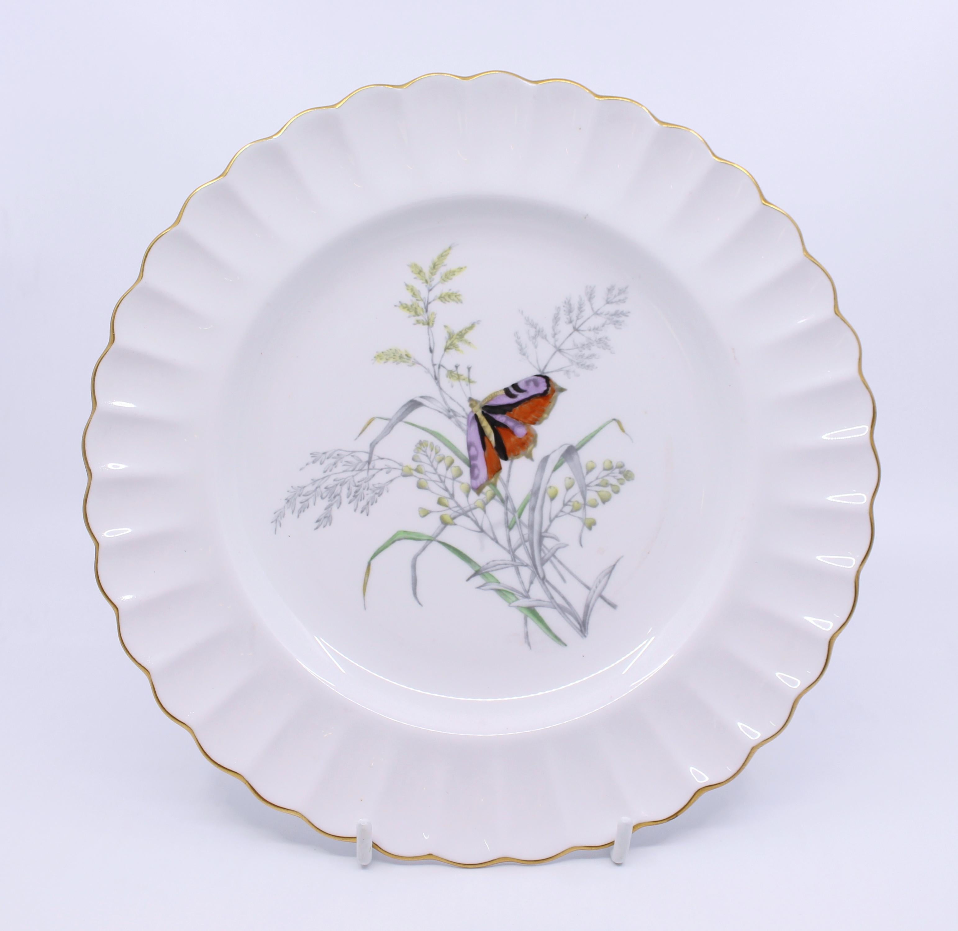 Spode 'Butterfly' Pattern Dessert Service, 14 Pieces, Dated 1954 For Sale 1