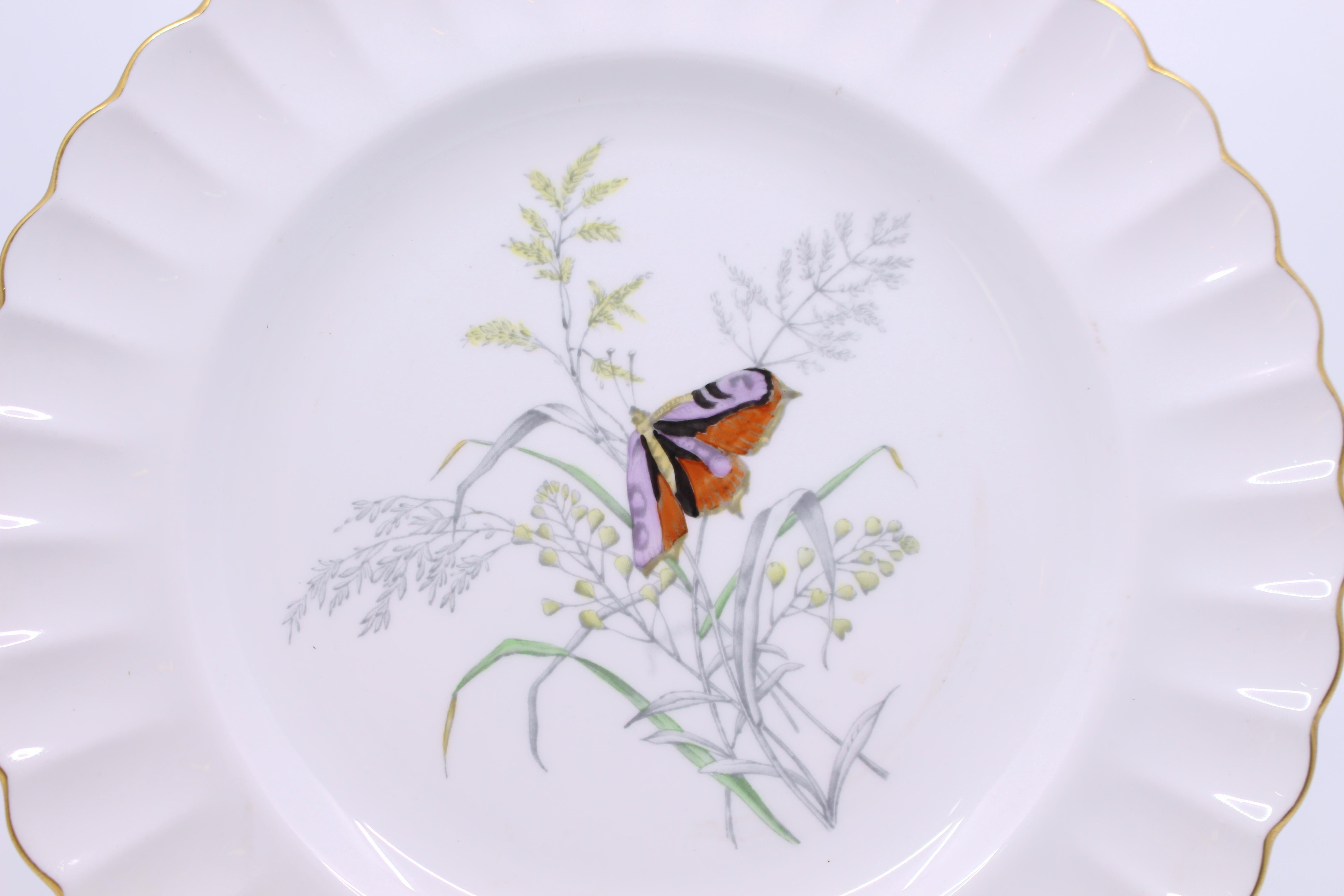 Spode 'Butterfly' Pattern Dessert Service, 14 Pieces, Dated 1954 For Sale 2