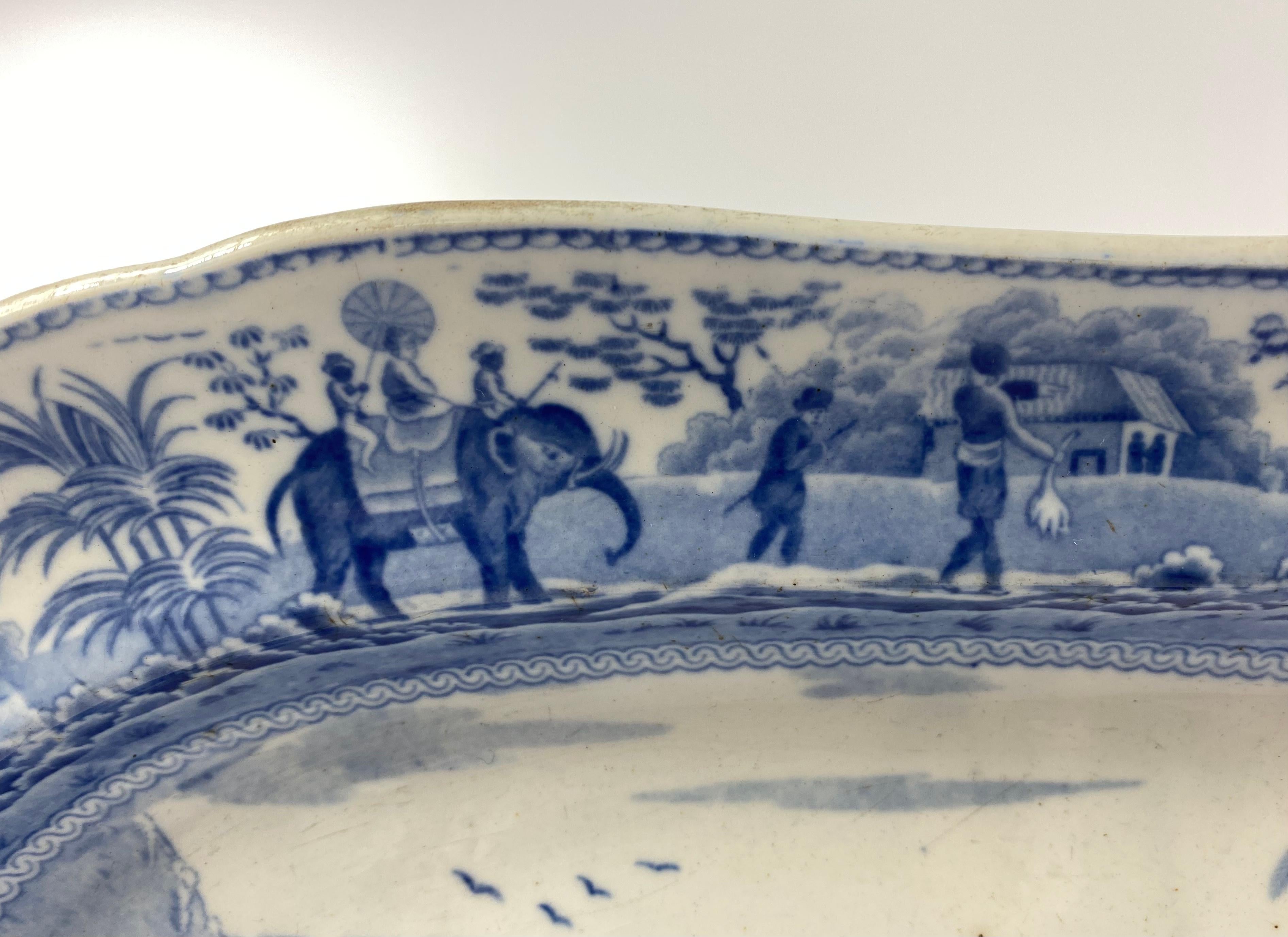 English Spode ‘Caramanian’ Meat Plate, ’Castle of Boudron’, c. 1815