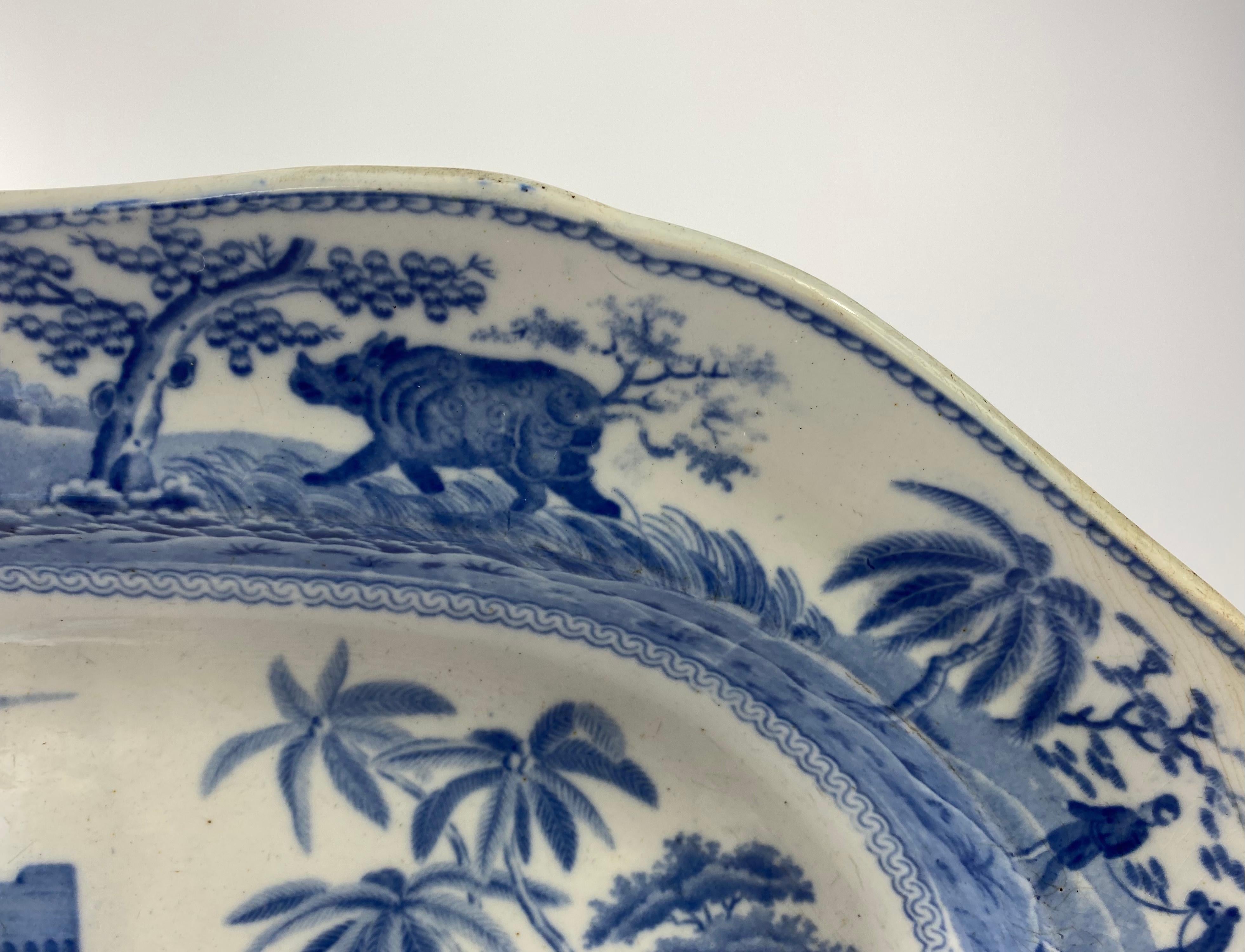 Fired Spode ‘Caramanian’ Meat Plate, ’Castle of Boudron’, c. 1815