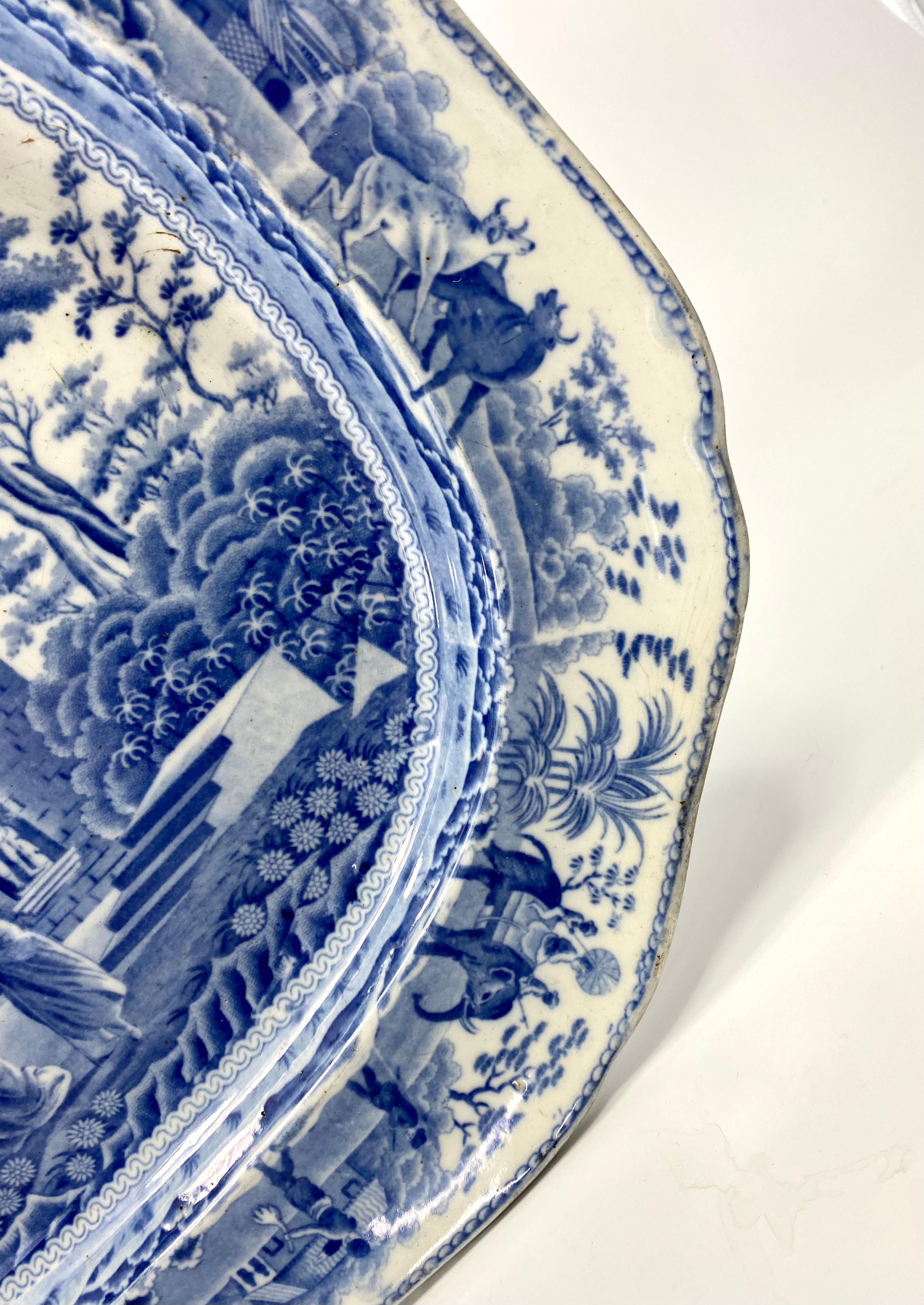 Early 19th Century Spode ‘Caramanian’ Meat Plate, ’Castle of Boudron’, c. 1815