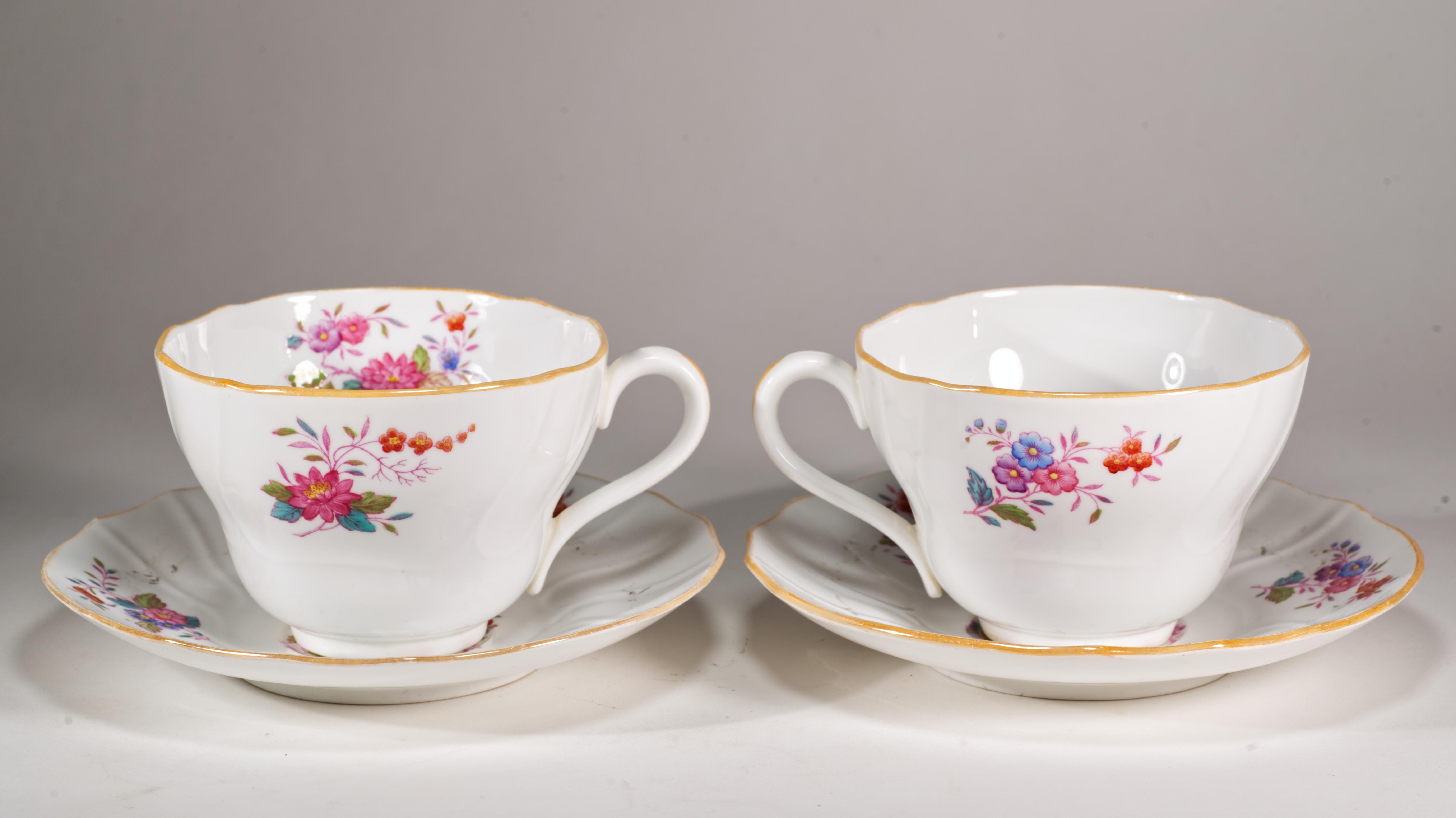 English Spode & Copeland Pair of Cups and Saucers for Plummer Ltd NY, 1900-1936 For Sale