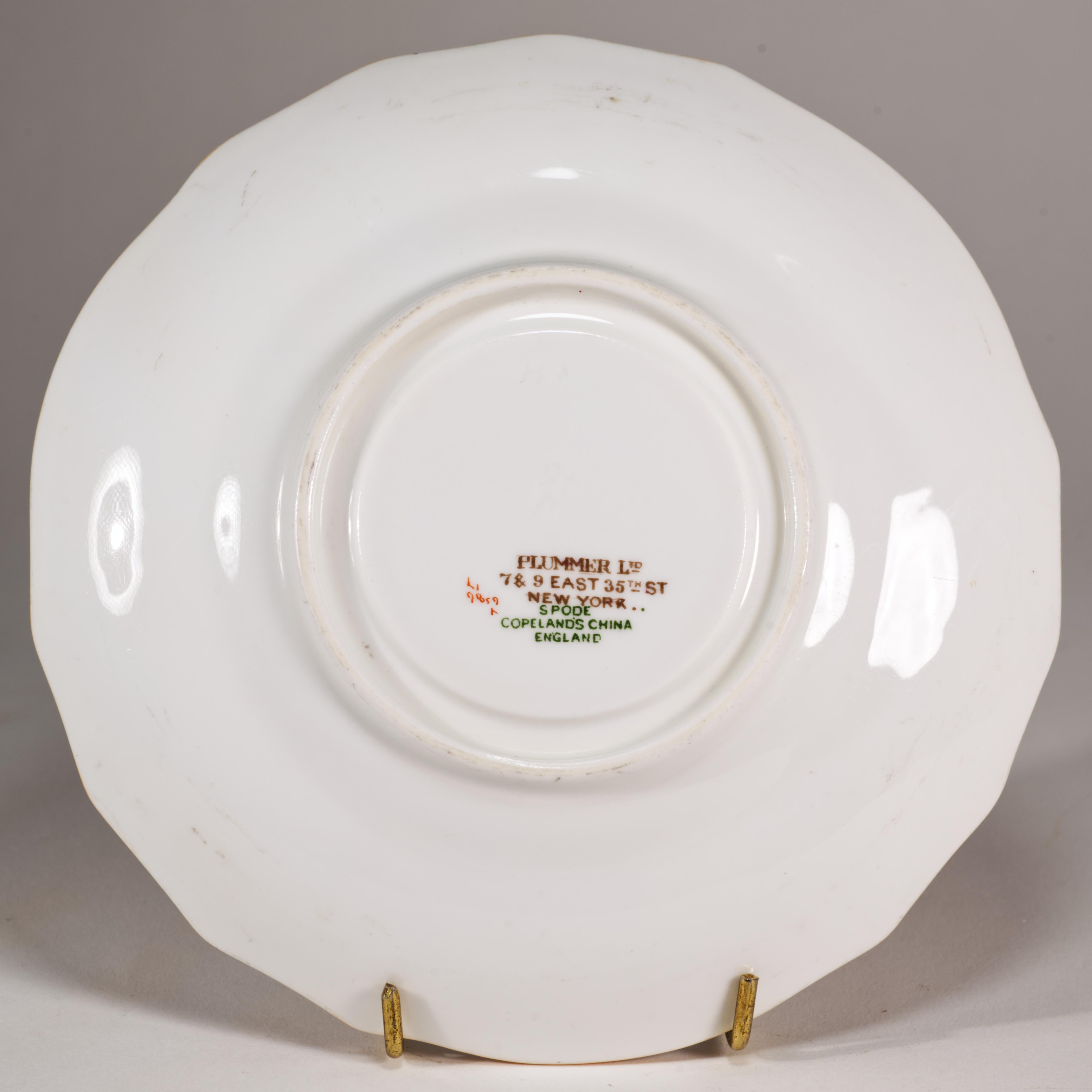 Spode & Copeland Pair of Cups and Saucers for Plummer Ltd NY, 1900-1936 For Sale 3