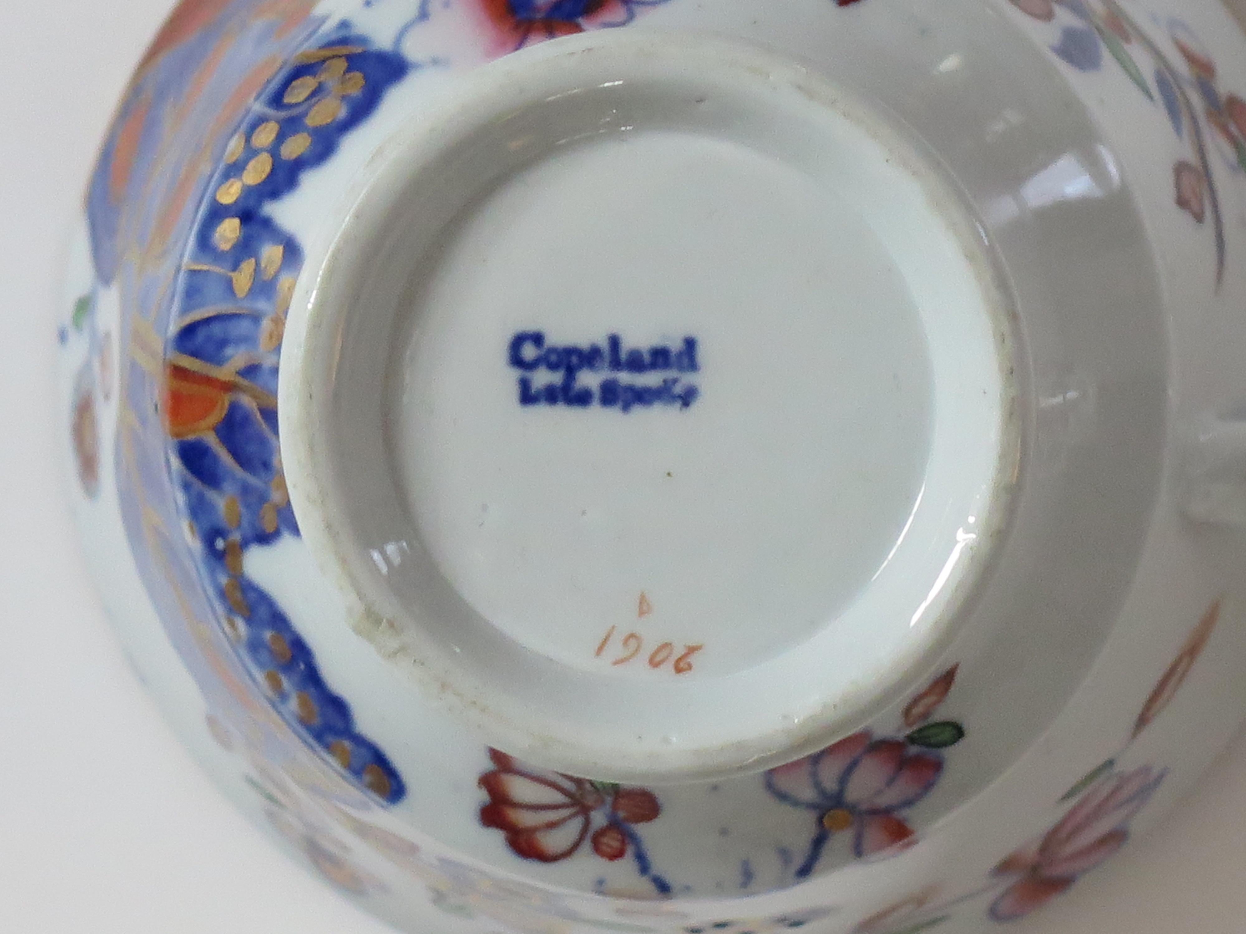 Spode & Copeland Stone China Trio in Tobacco Leaf Pattern No. 2061, 19th Century 4