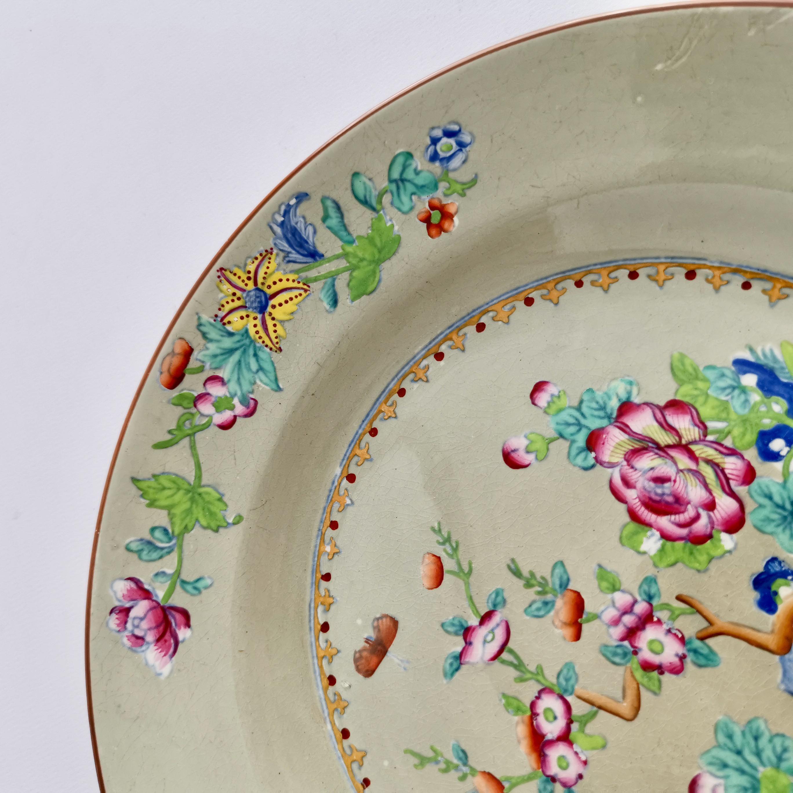 Spode-Dessertservice aus Wedgwoodware, Avocado-Grün, Chinoiserie, Regency, 1814 im Angebot 6