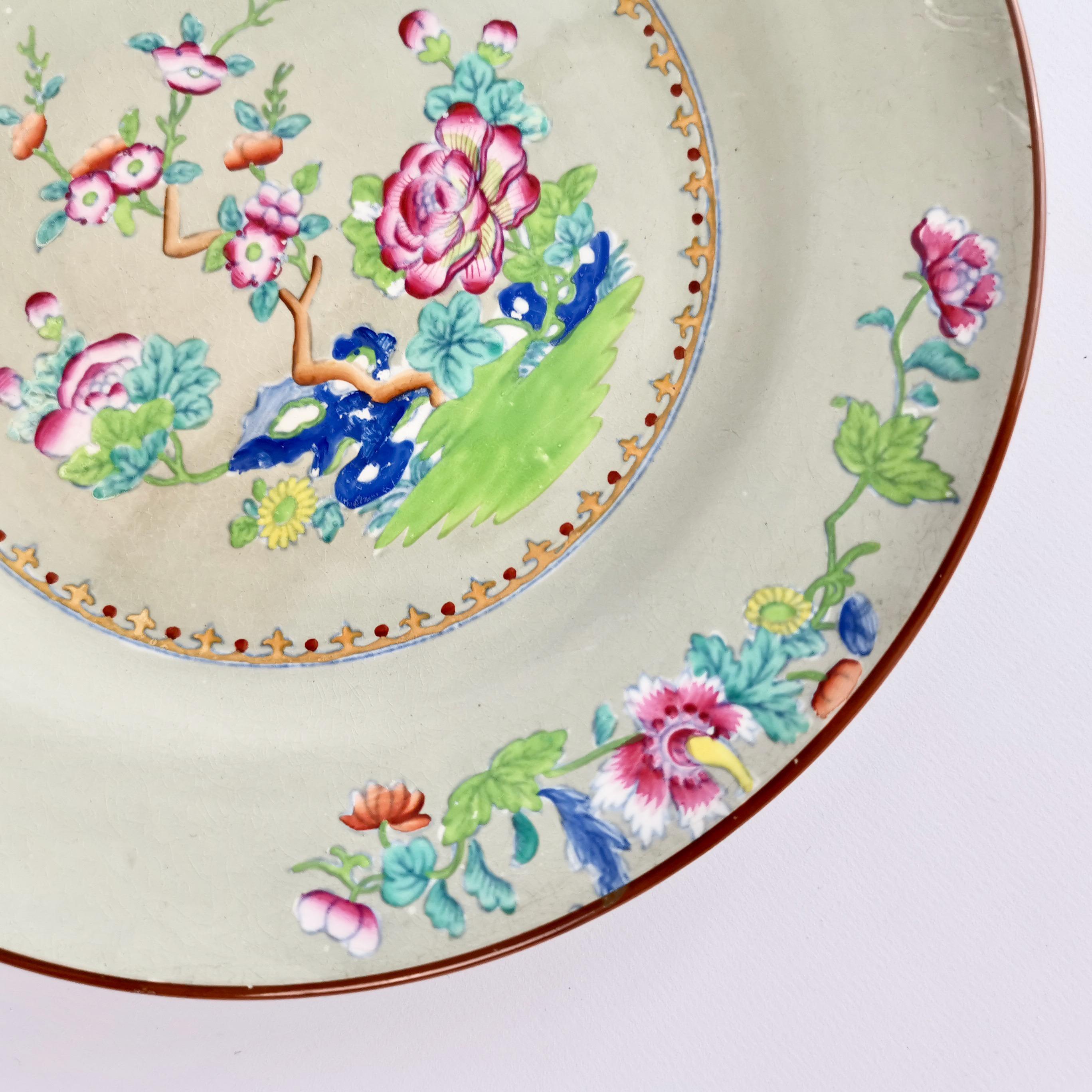 Spode-Dessertservice aus Wedgwoodware, Avocado-Grün, Chinoiserie, Regency, 1814 im Angebot 7