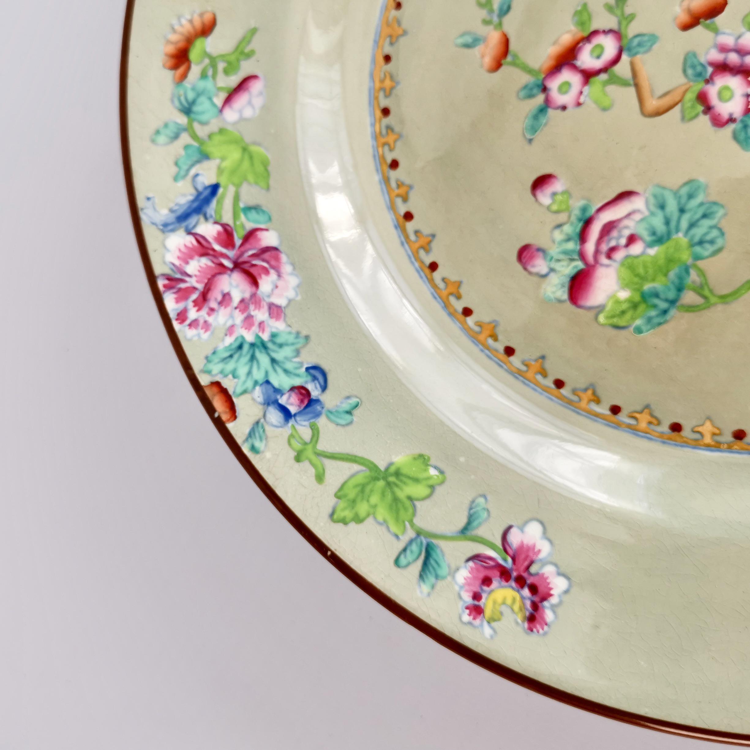 Spode-Dessertservice aus Wedgwoodware, Avocado-Grün, Chinoiserie, Regency, 1814 im Angebot 8