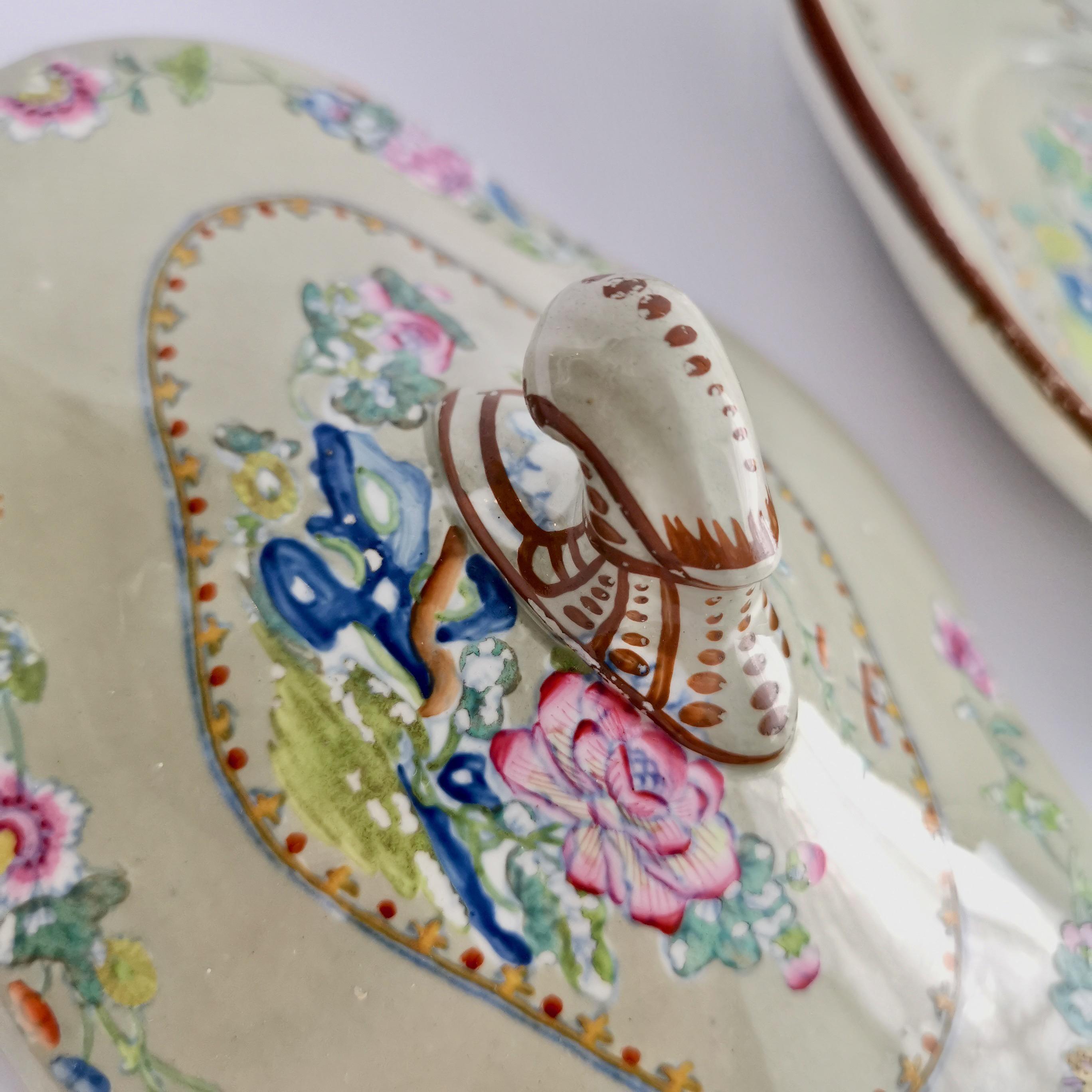 Spode-Dessertservice aus Wedgwoodware, Avocado-Grün, Chinoiserie, Regency, 1814 im Angebot 9