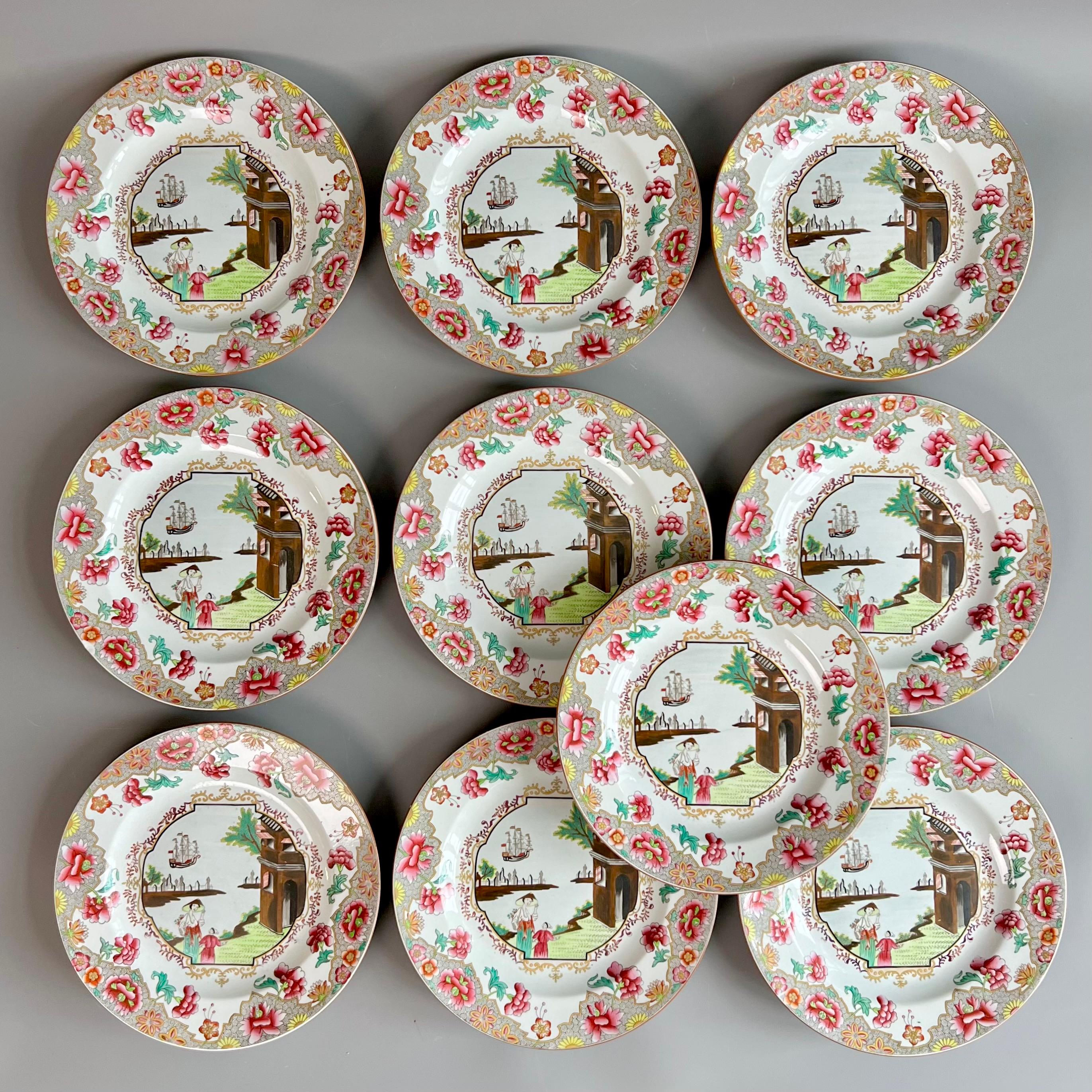 Spode Dessert Service, Ship Pattern no. 3133 on Stone China, 1813-1822 For Sale 3