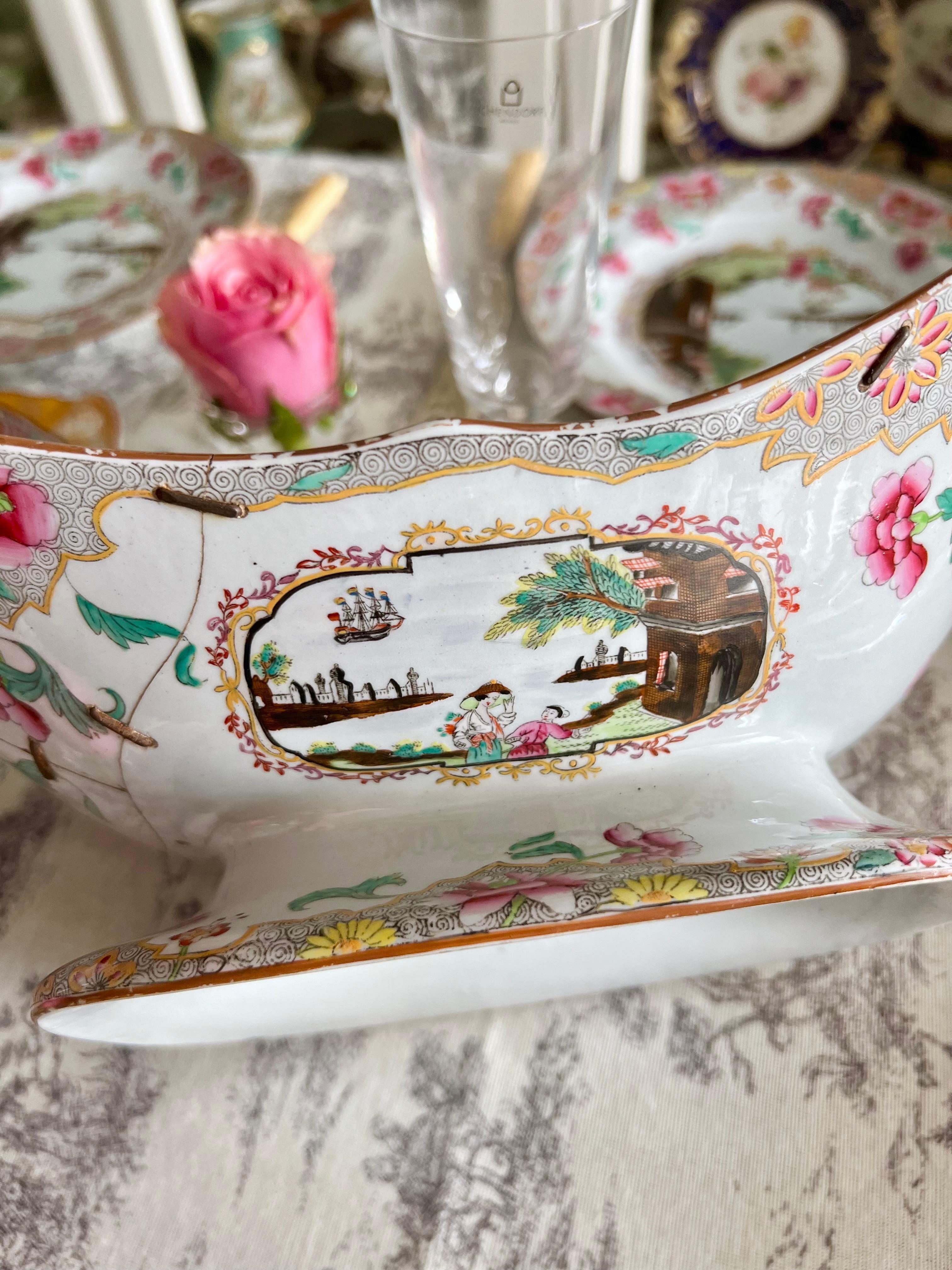 Spode Dessert Service, Ship Pattern no. 3133 on Stone China, 1813-1822 For Sale 8