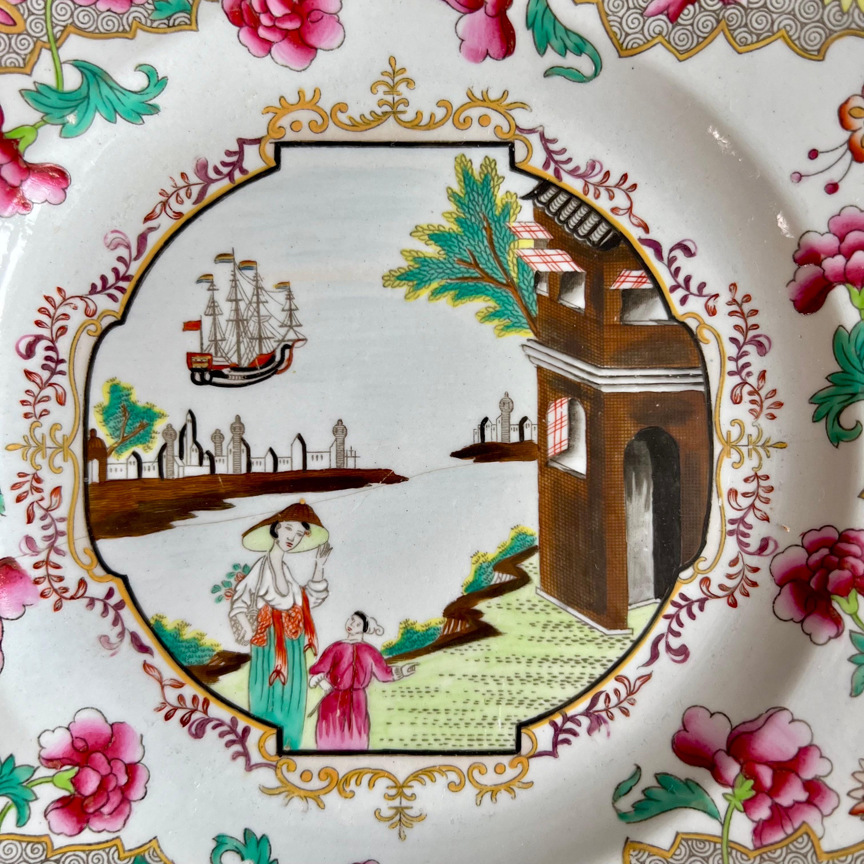 English Spode Dessert Service, Ship Pattern no. 3133 on Stone China, 1813-1822 For Sale