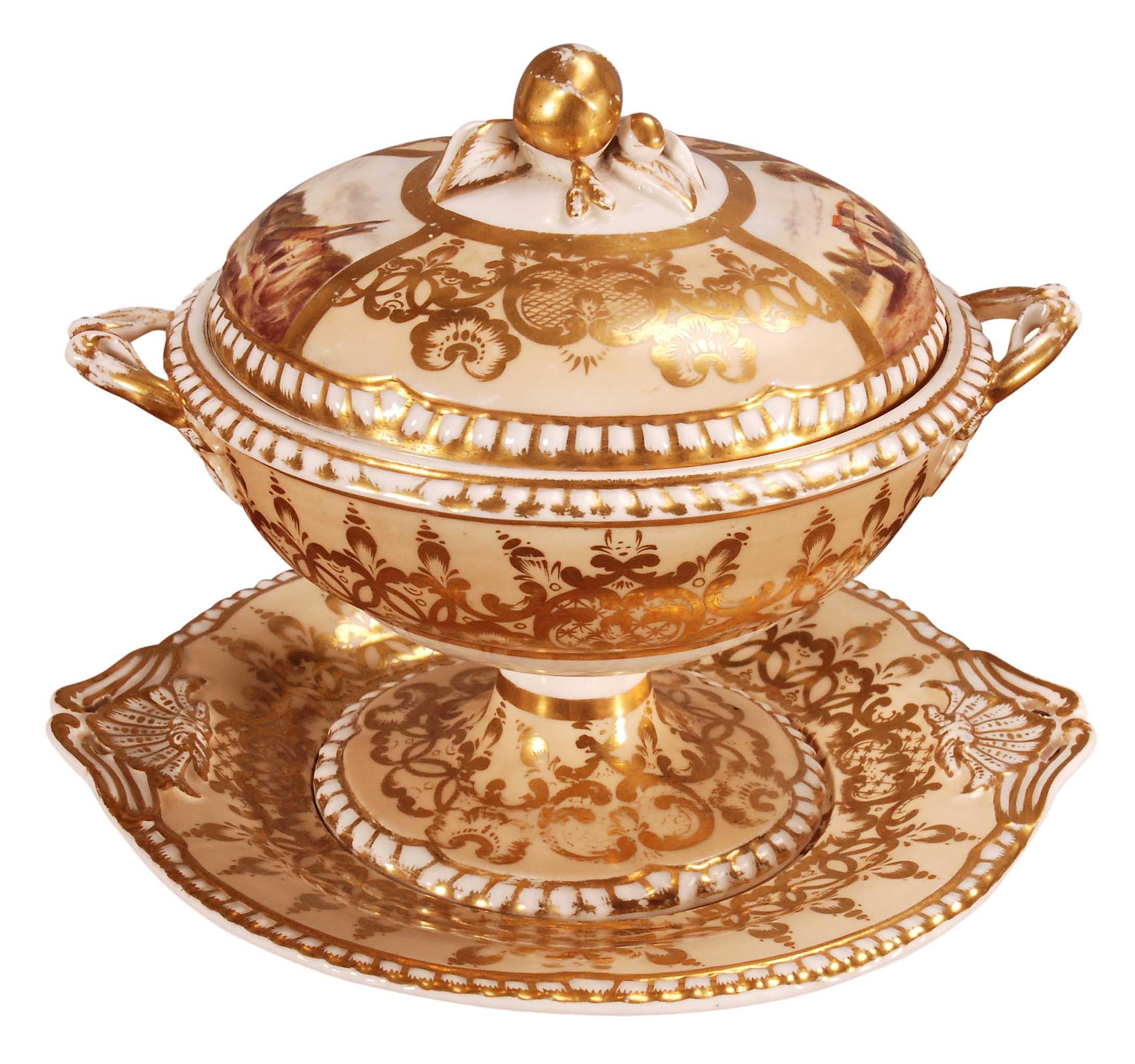 George IV Service à dessert Spode avec vues de paysages en vente