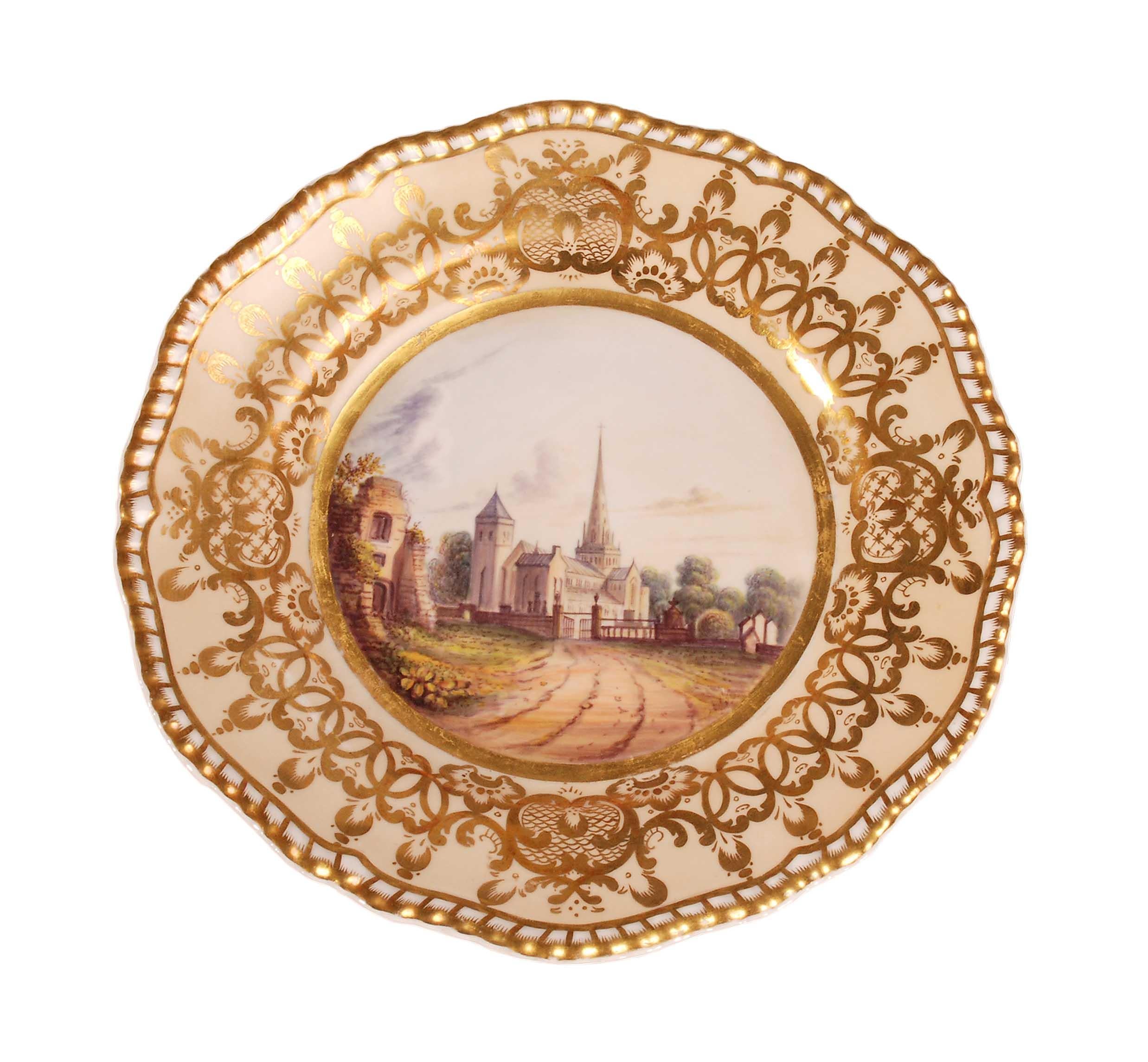 Anglais Service à dessert Spode avec vues de paysages en vente