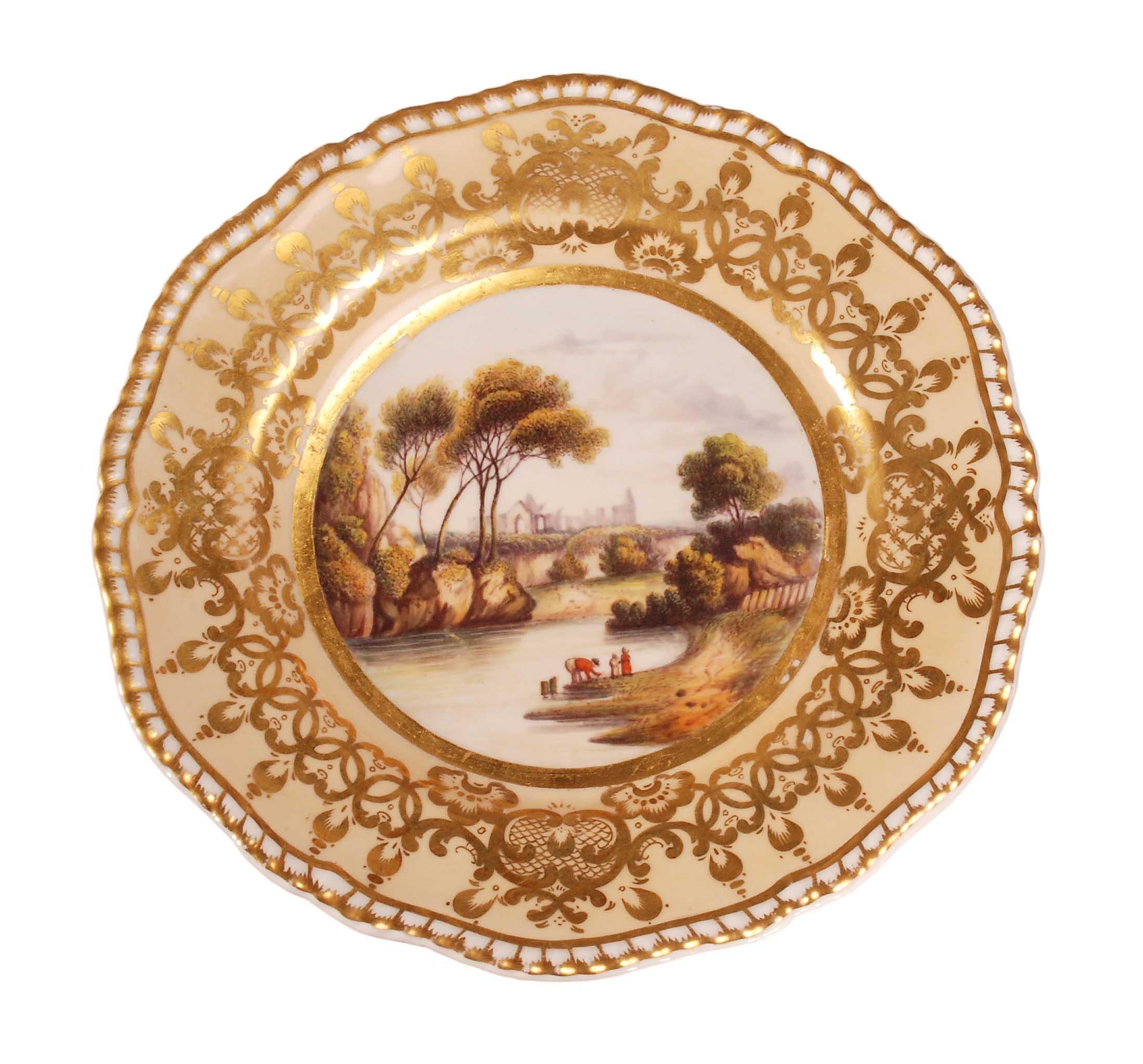 XIXe siècle Service à dessert Spode avec vues de paysages en vente