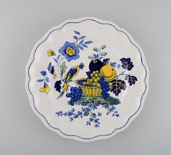Spode, England, 10 Blue Bird Plates in Hand-Painted Porcelain, 1930s / 40s