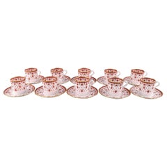 Spode, England, 10 Coffee Cups with Saucers in Hand Painted Porcelain