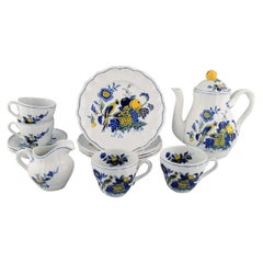 Vintage Spode, England, Blue Bird Coffee Service in Hand-Painted Porcelain for 4 People