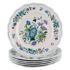 spode england plates Vintage Spode, England, Six Dinner Plates in Hand-Painted Porcelain, 1960
s/70
s