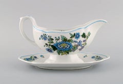 Spode, England, Two Mulberry Sauce Boats in Hand-Painted Porcelain