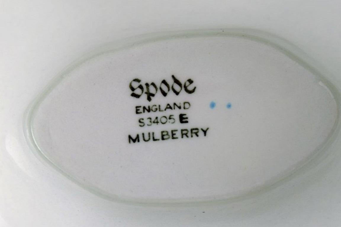 Mid-20th Century Spode, England, Two Mulberry Sauce Boats in Hand-Painted Porcelain