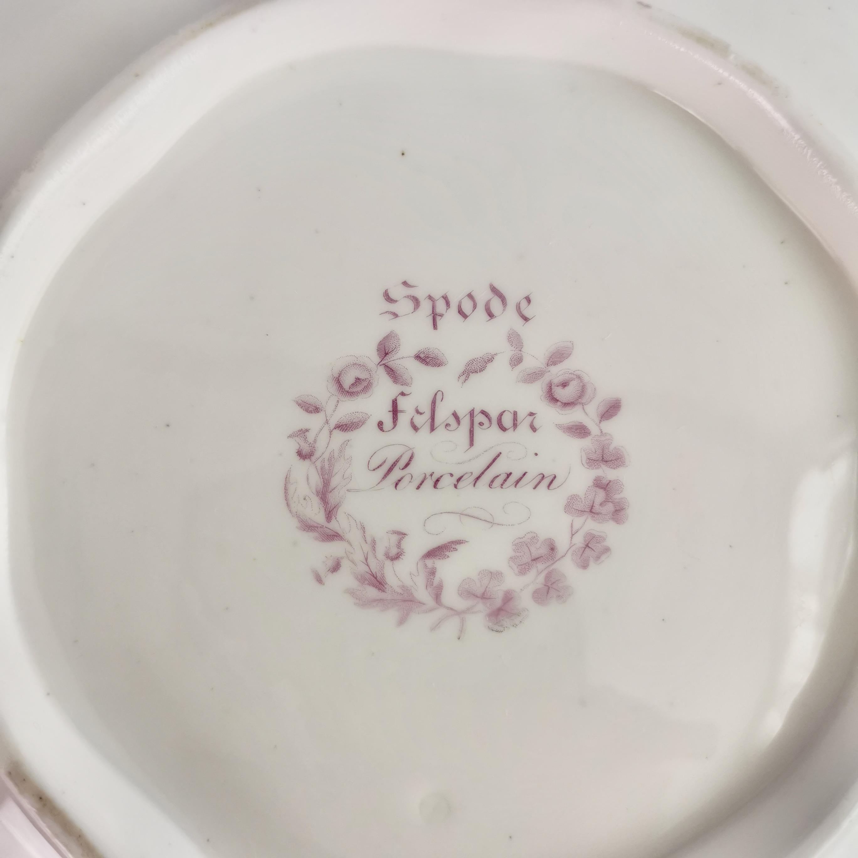 Spode Felspar Dessert Service, Periwinkle Purple and Raised Gilt, Regency 1828 8