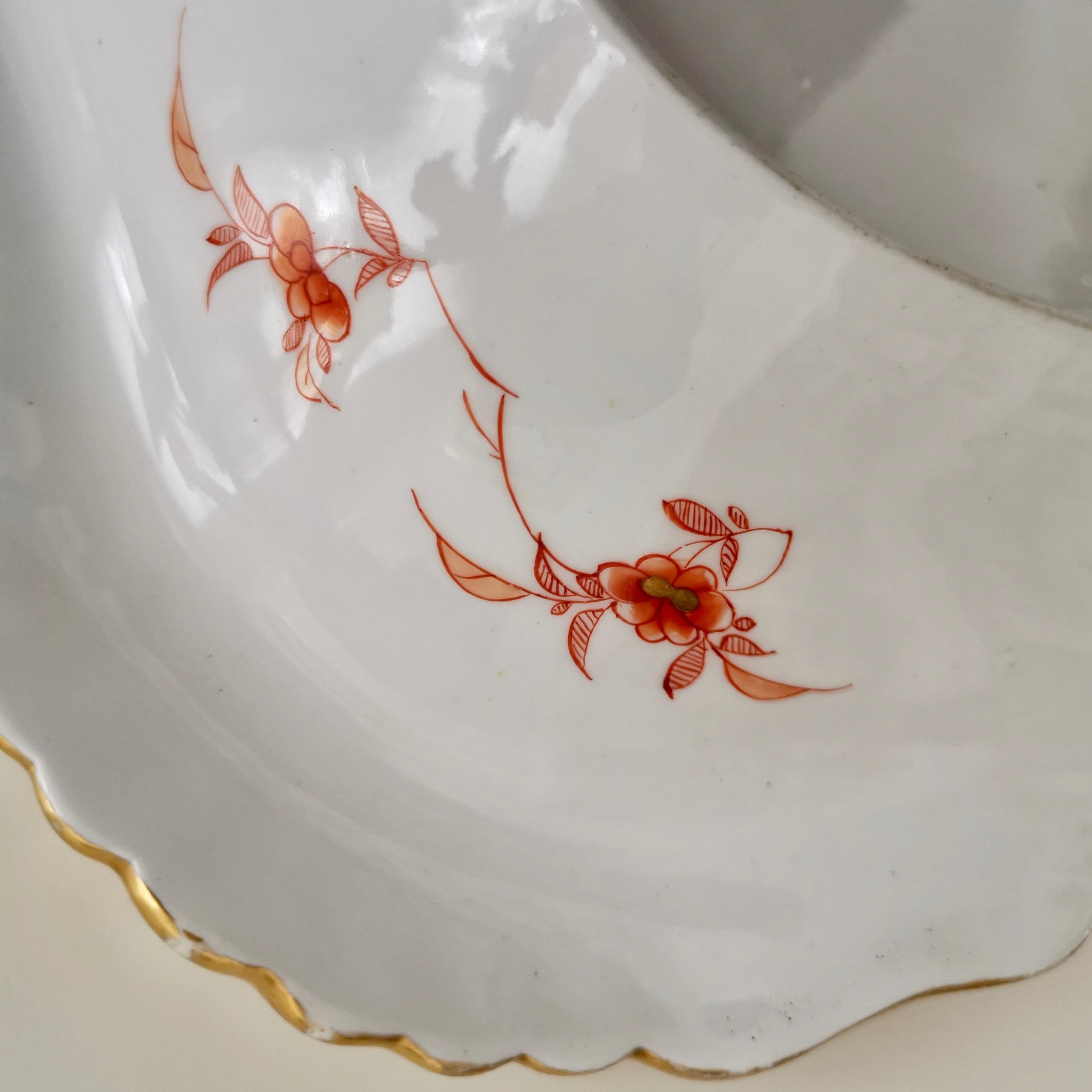 Spode Felspar Porcelain Shell Dish, Chinoiserie Famille Rose Fishermen 8