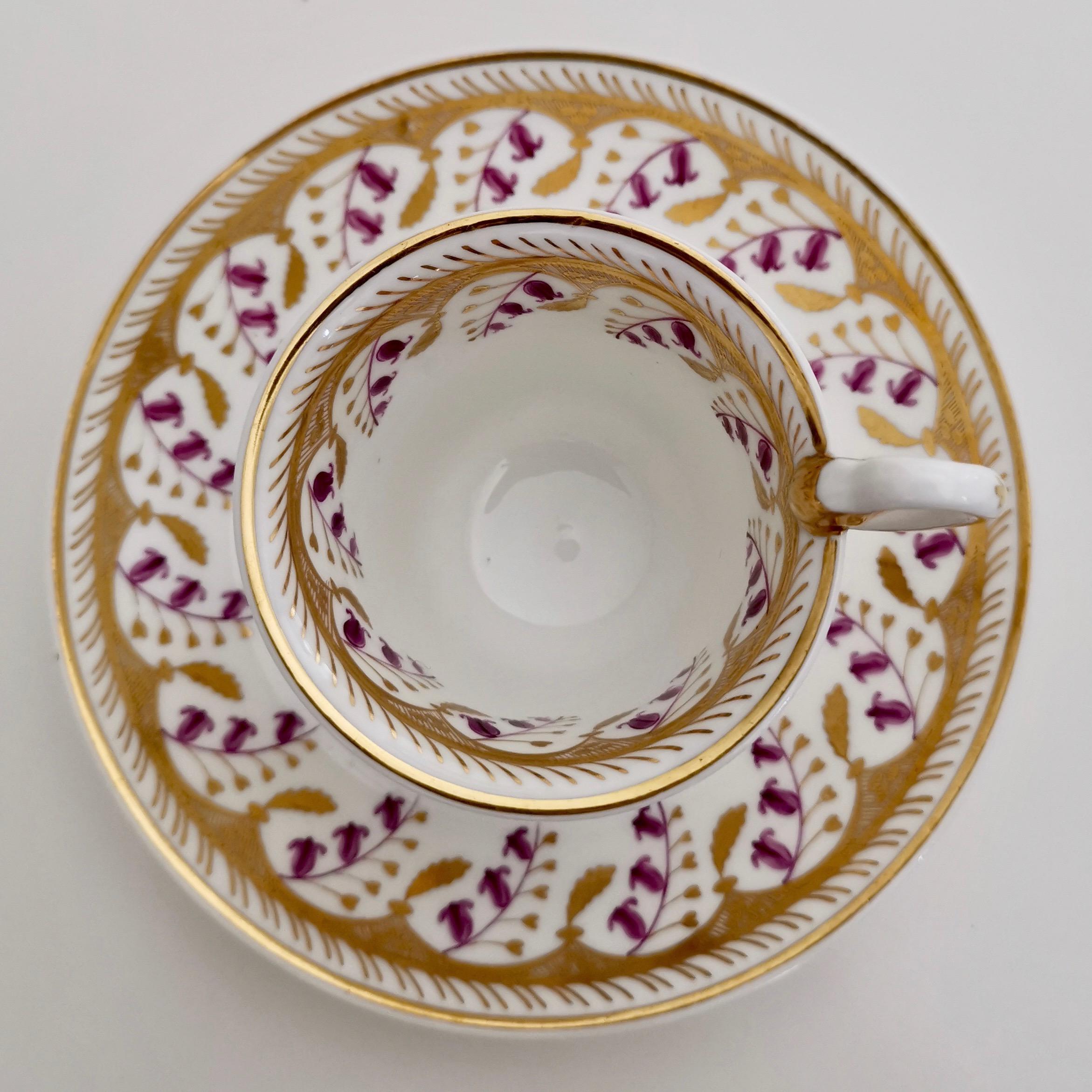 Spode Felspar Porcelain Teacup Trio, White with Harebell Pattern, Regency, 1826 5