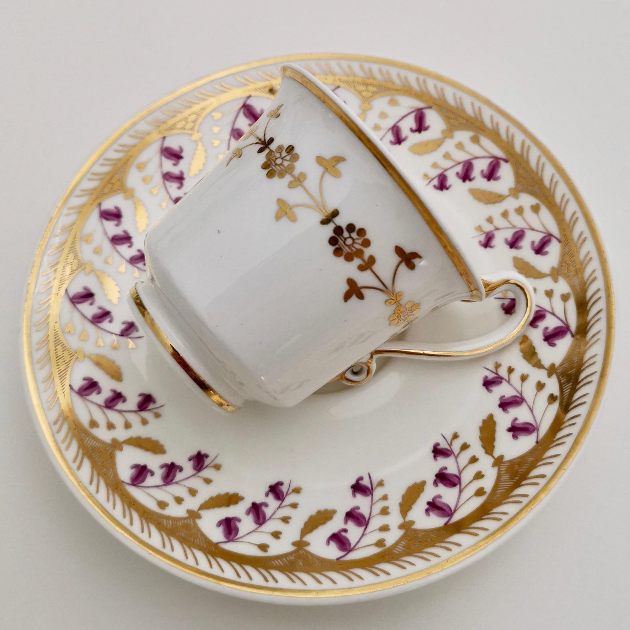 Spode Felspar Porcelain Teacup Trio, White with Harebell Pattern, Regency, 1826 6
