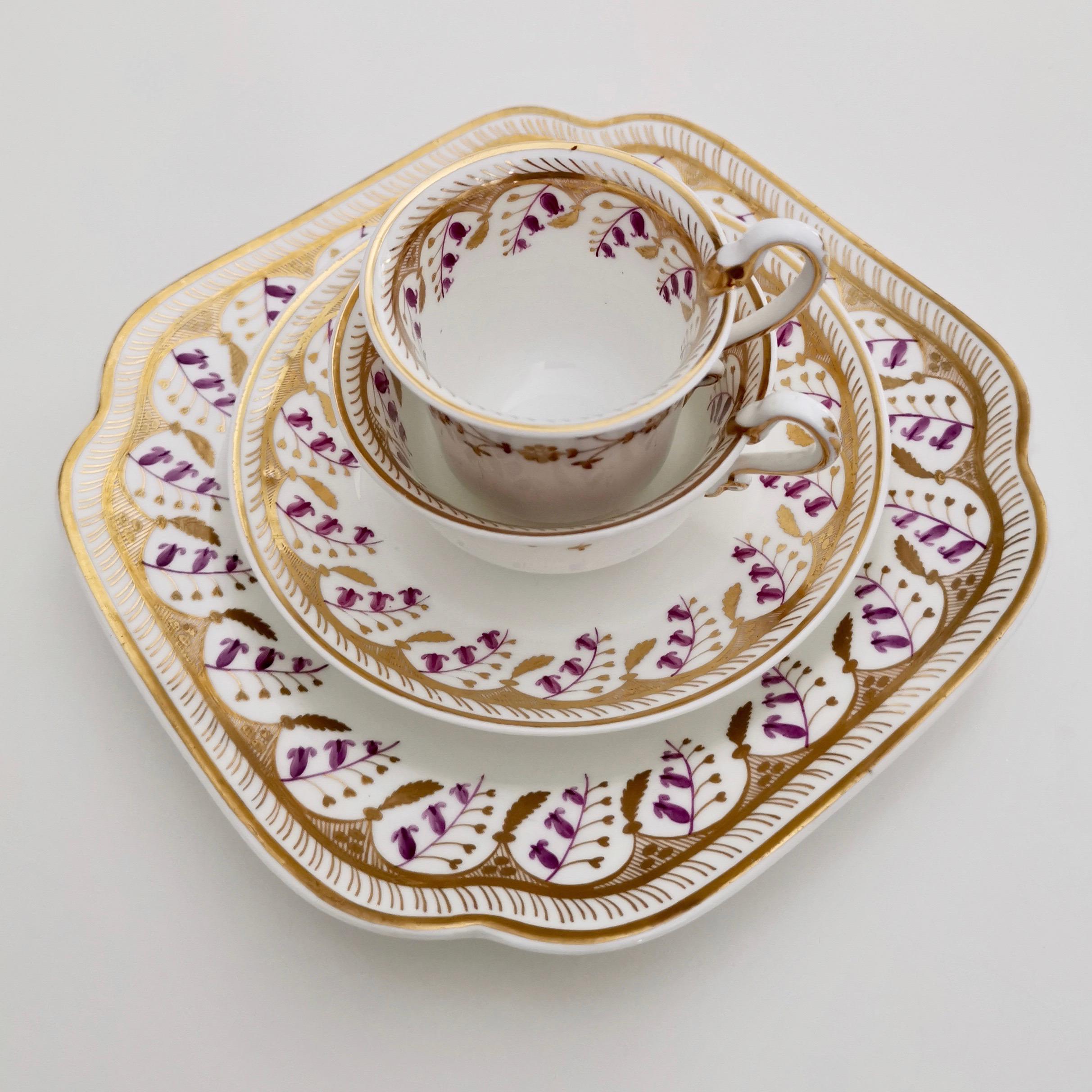 Spode Felspar Porcelain Teacup Trio, White with Harebell Pattern, Regency, 1826 10