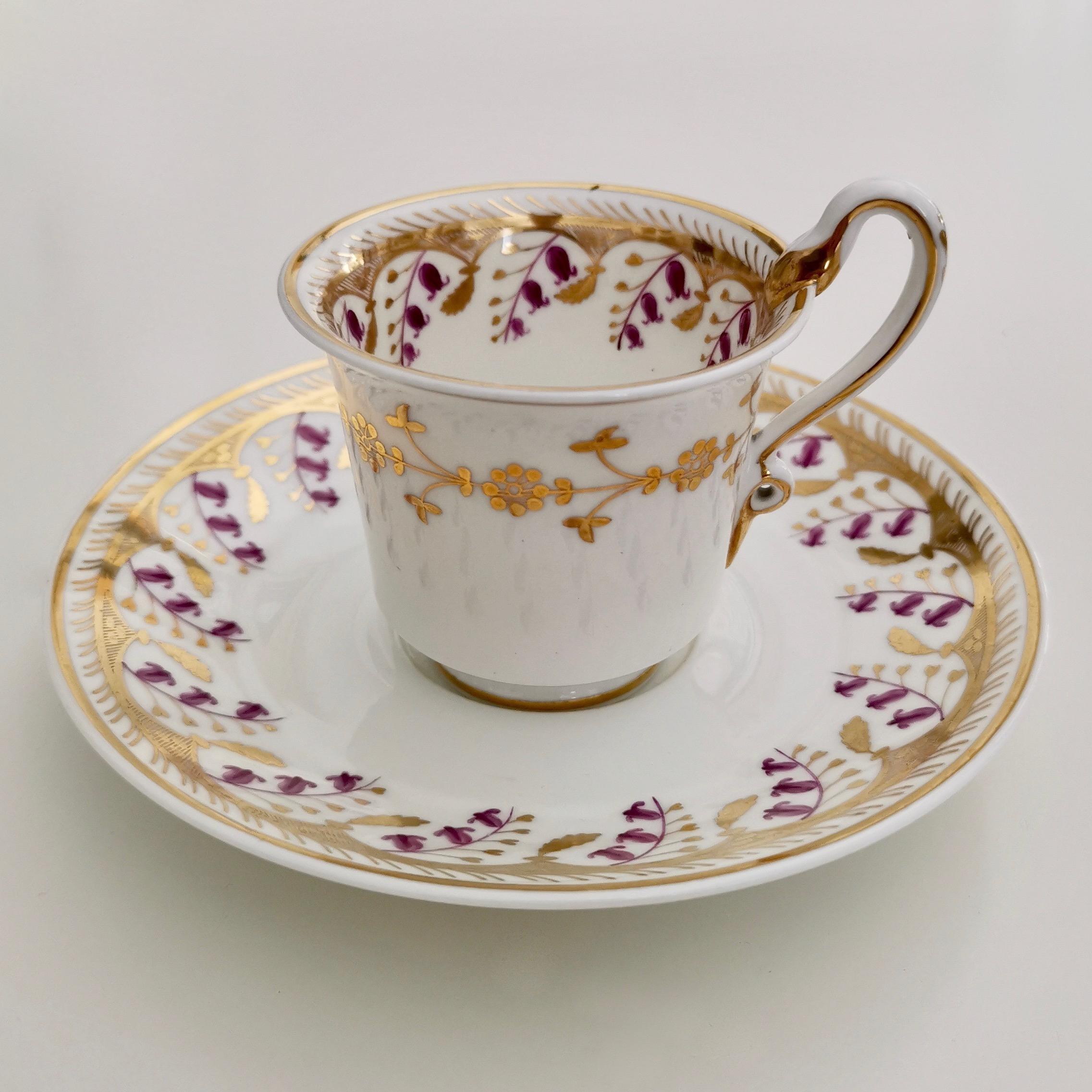 Spode Felspar Porcelain Teacup Trio, White with Harebell Pattern, Regency, 1826 2