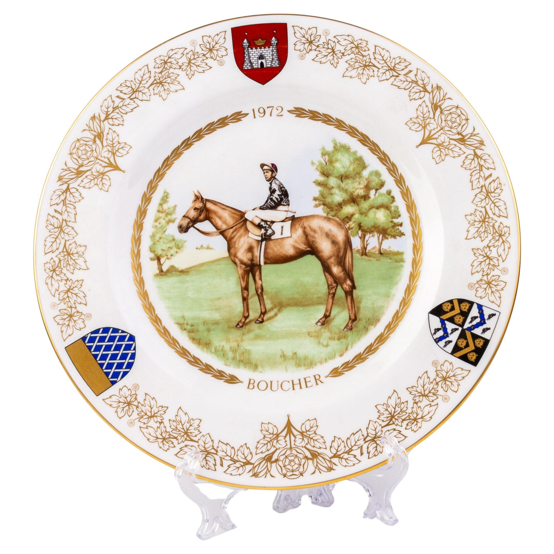 Spode Fine Porcelain Equestrian Horse Jockey Plate For Sale at 1stDibs