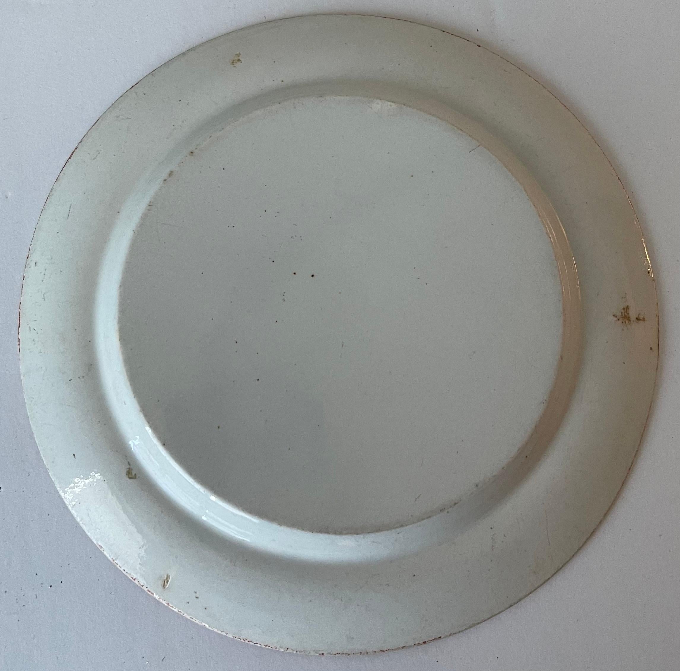 English Spode Flower Cross Clobberware Plate For Sale