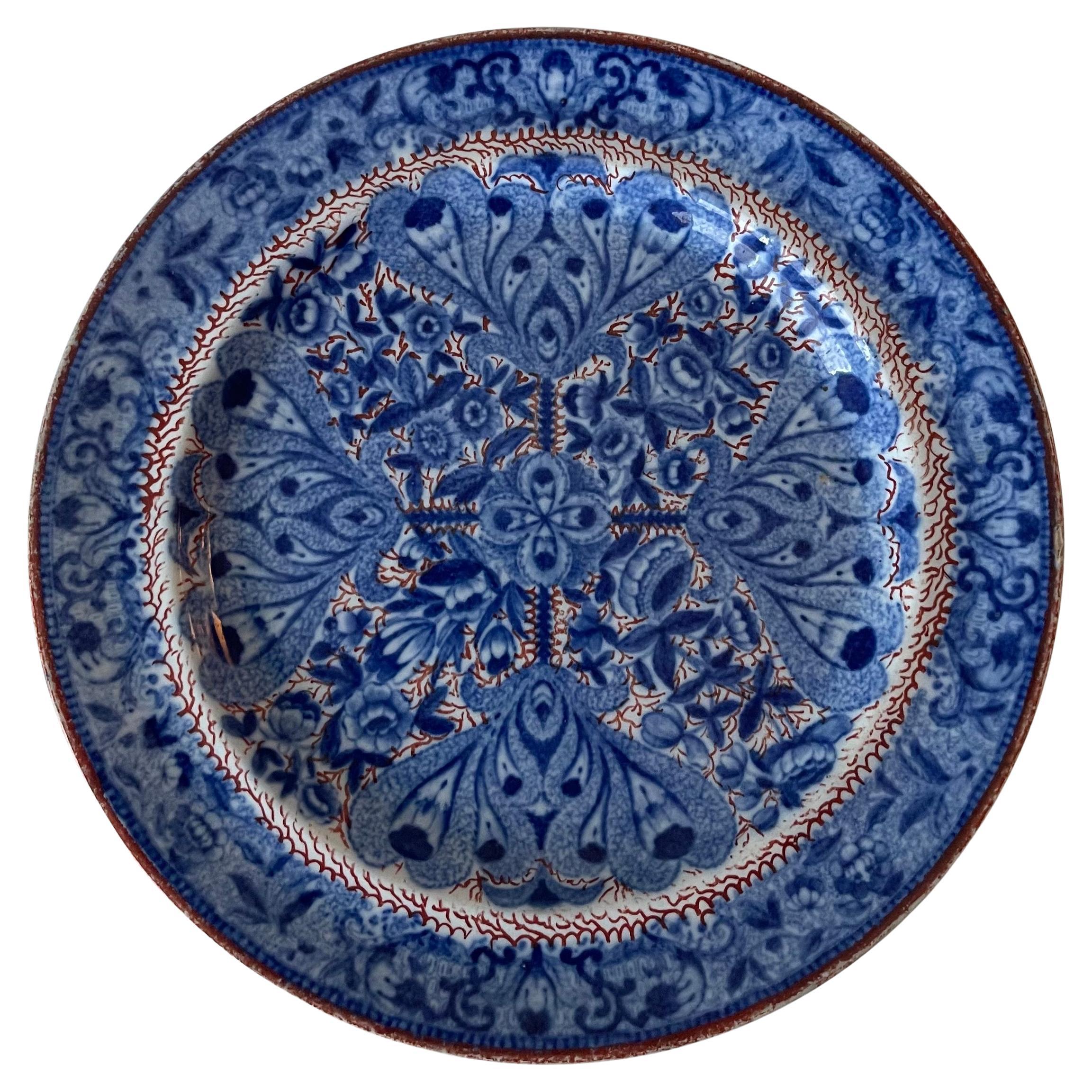 Spode Flower Cross Clobberware Plate