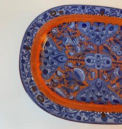 Spode Flower Cross Clobberware Platter