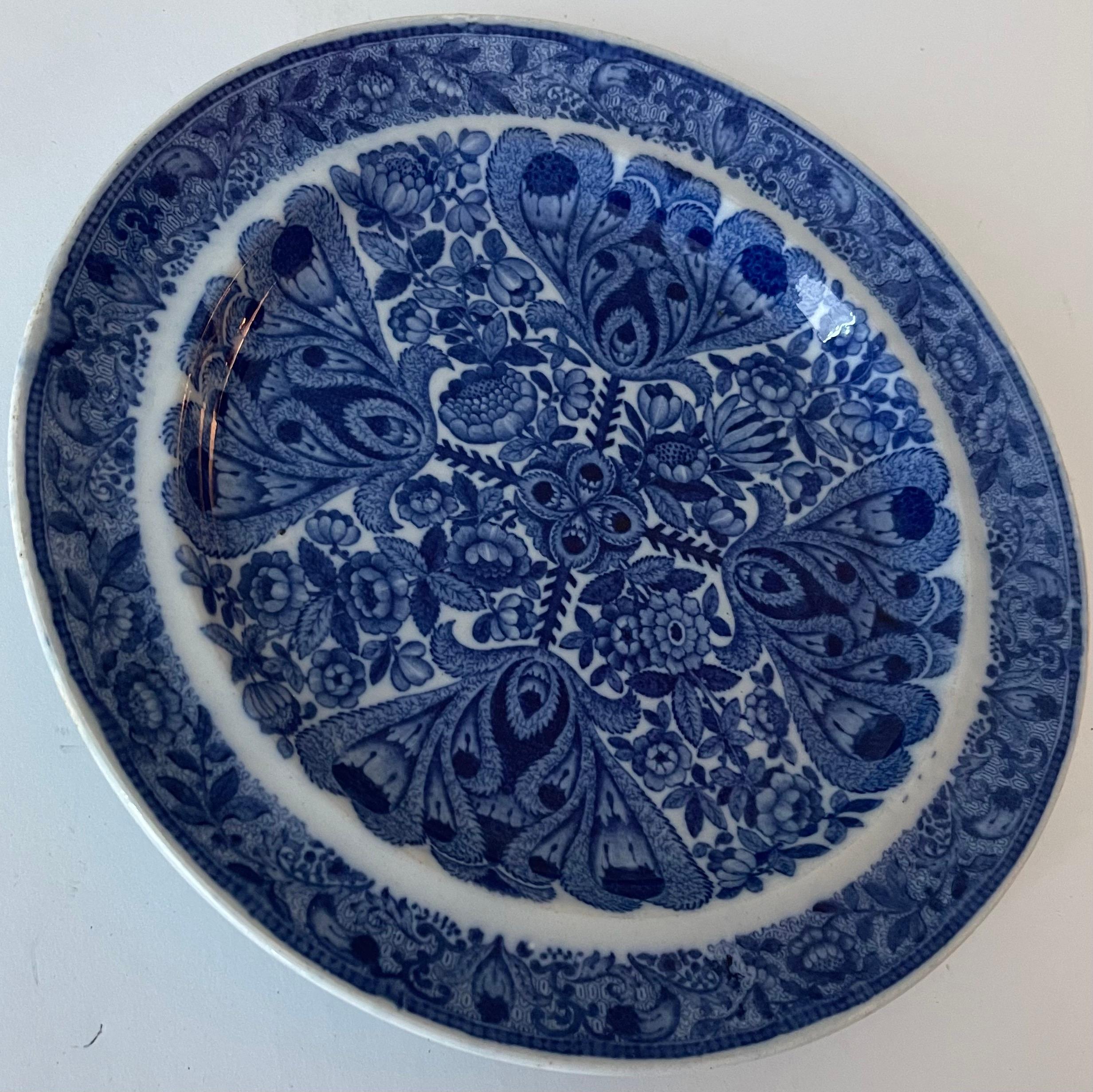 Spode Flower Cross Pearlware Plates, Set of 5 In Good Condition For Sale In Stamford, CT