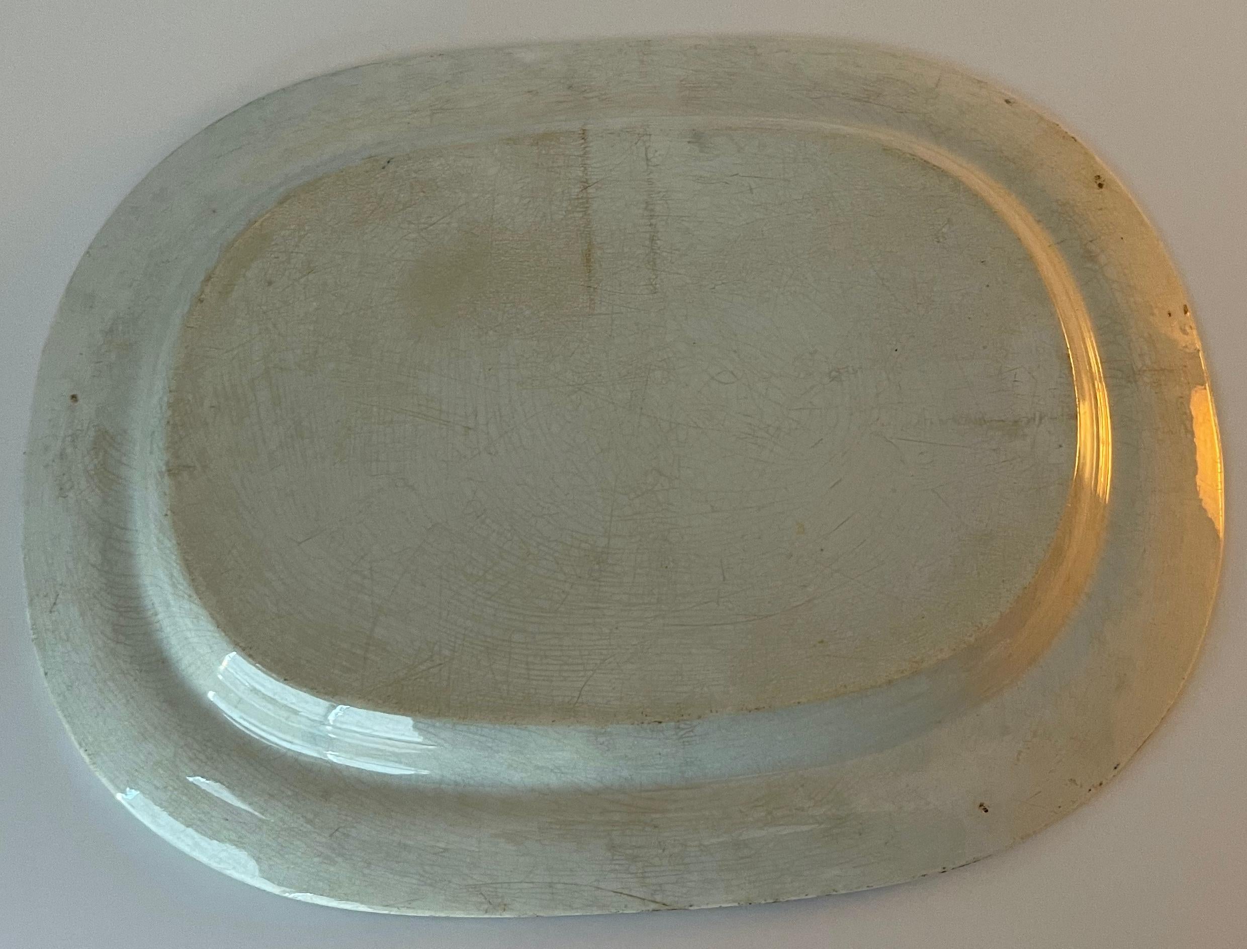 English Spode Flower Cross Pearlware Platter For Sale