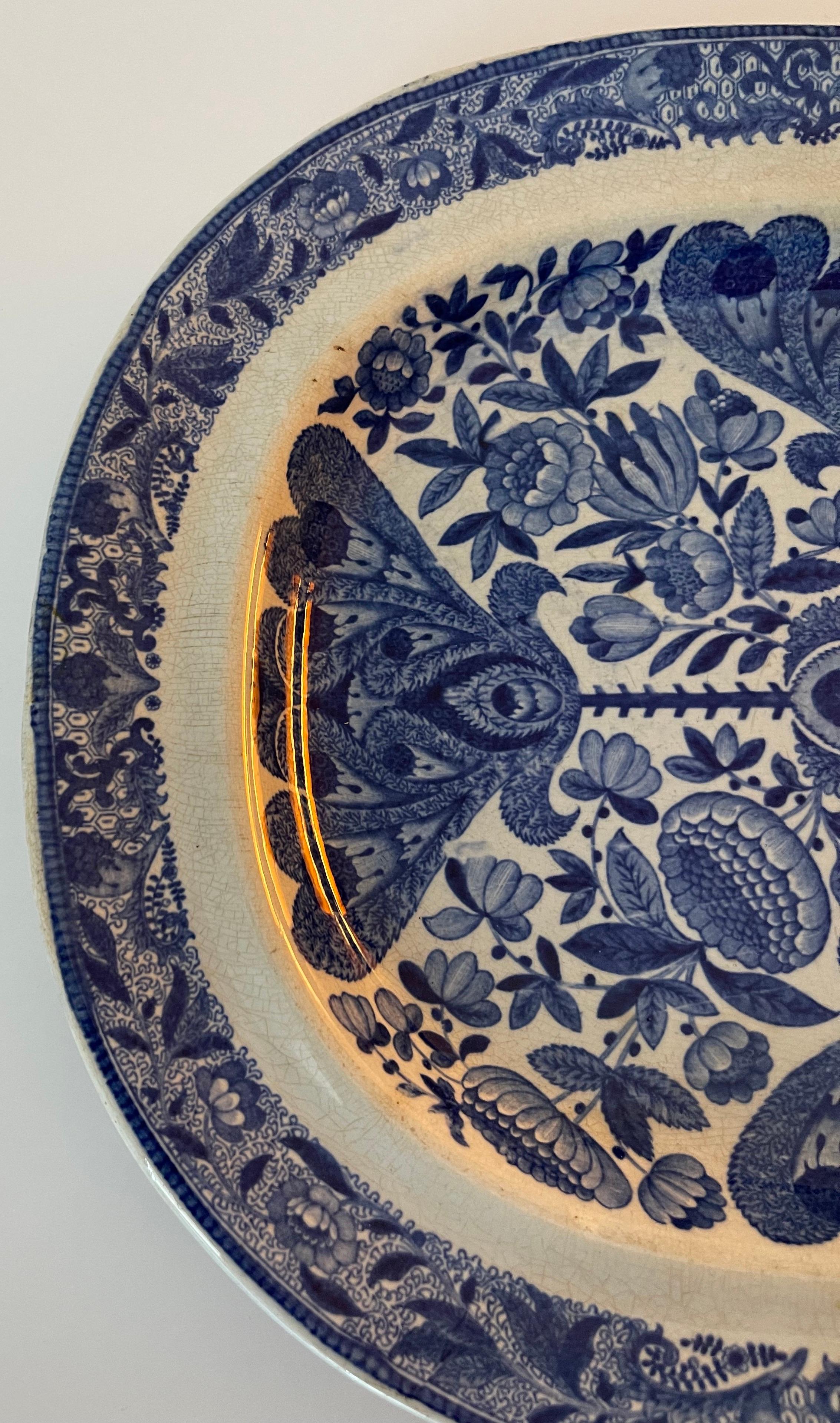 Mid-20th Century Spode Flower Cross Pearlware Platter For Sale