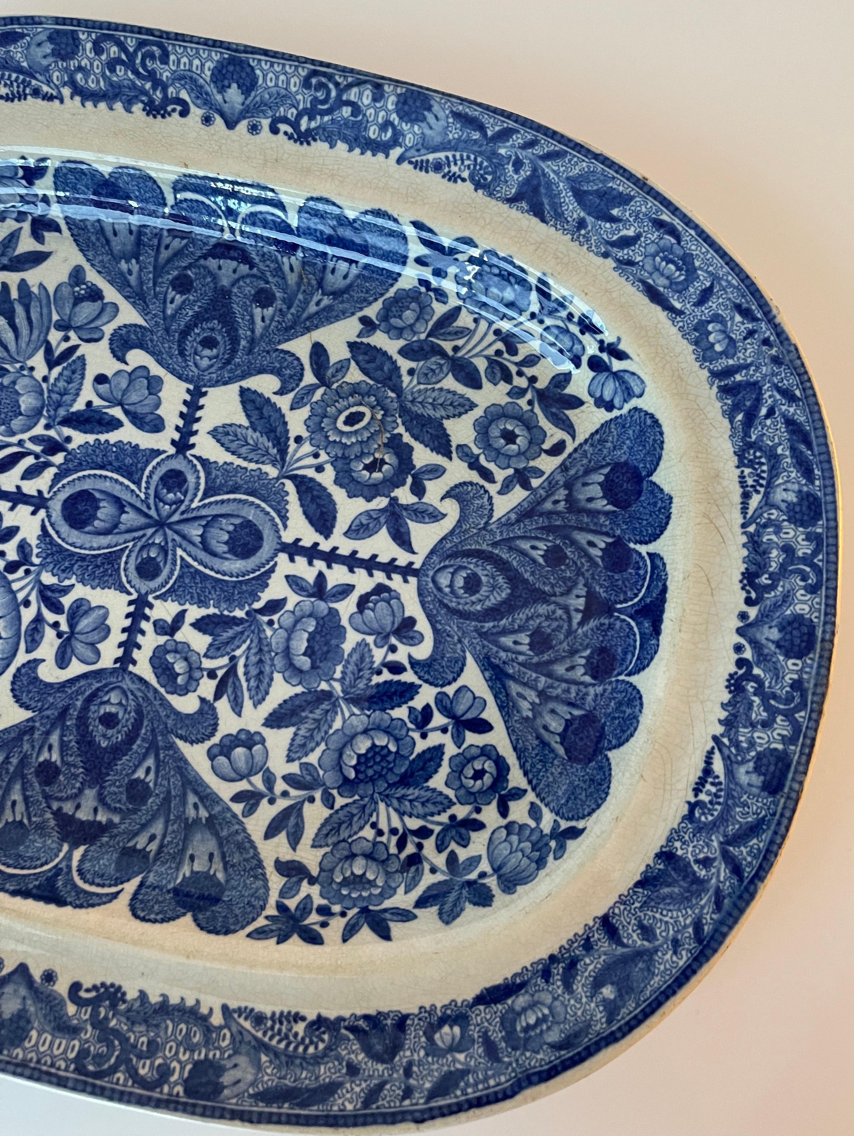 Spode Flower Cross Pearlware Platter For Sale 1