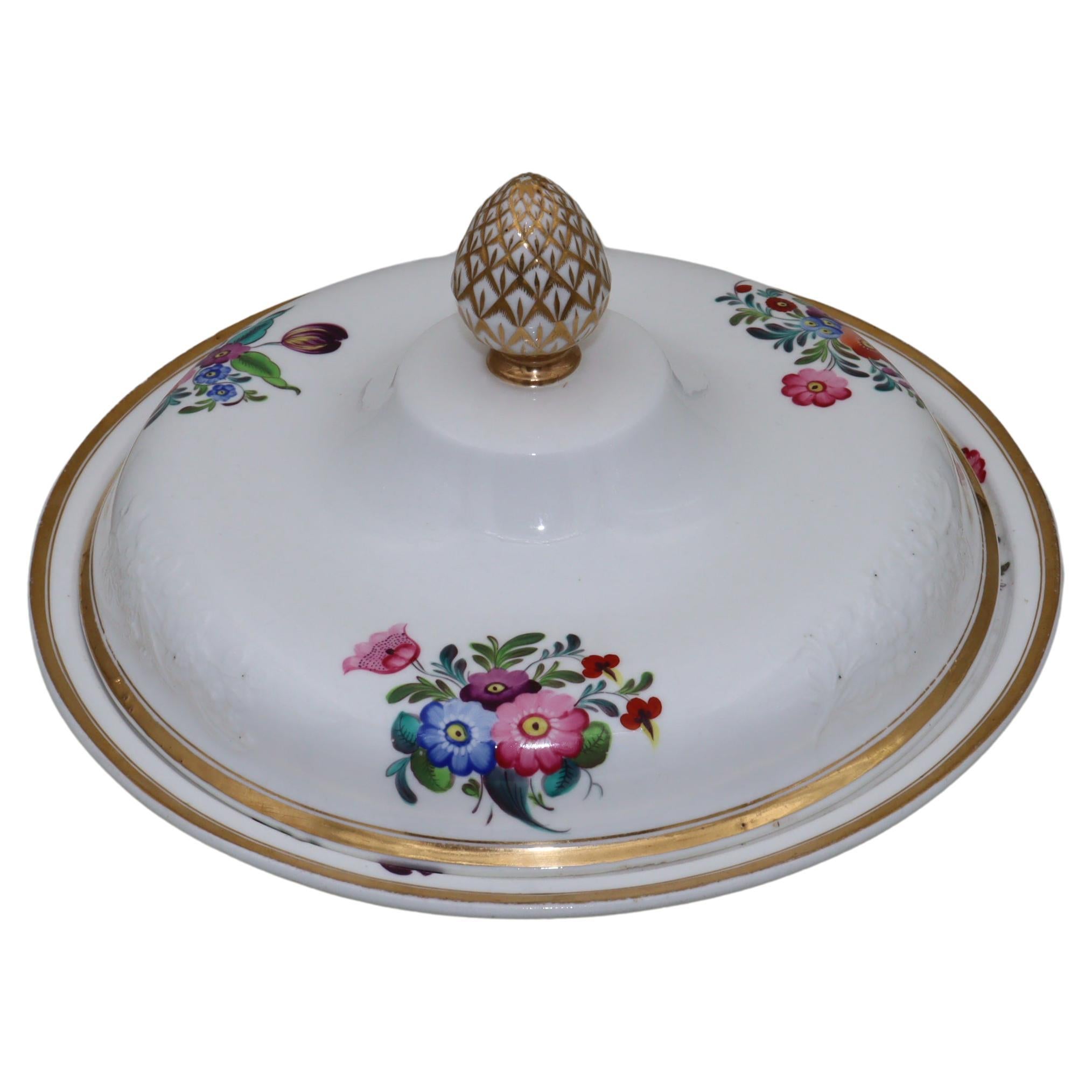 Spode hand painted and gilded vegetable tureen For Sale