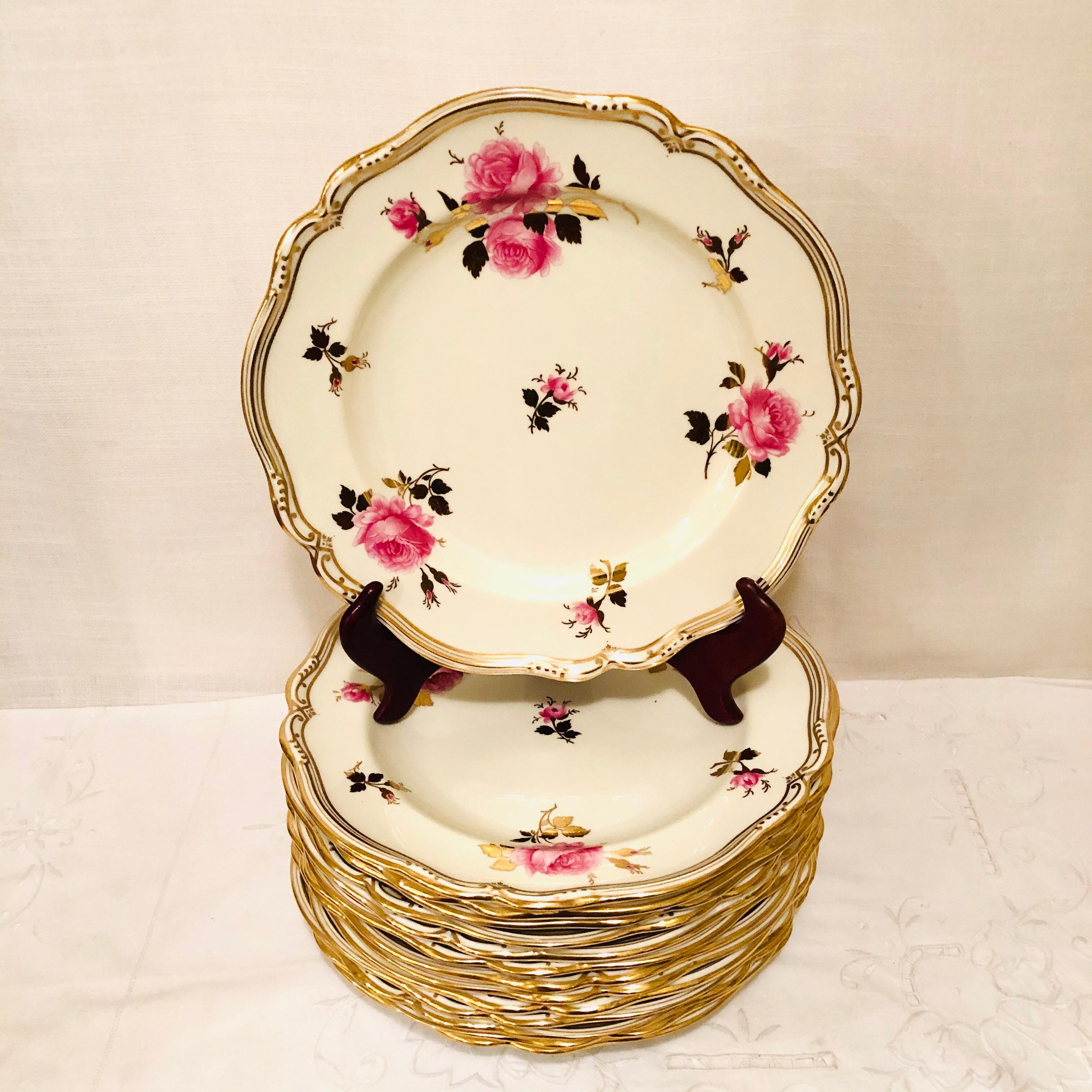 Spode Made for Tiffany 66 Piece Dinner Service Decorated with Large Pink Roses 2