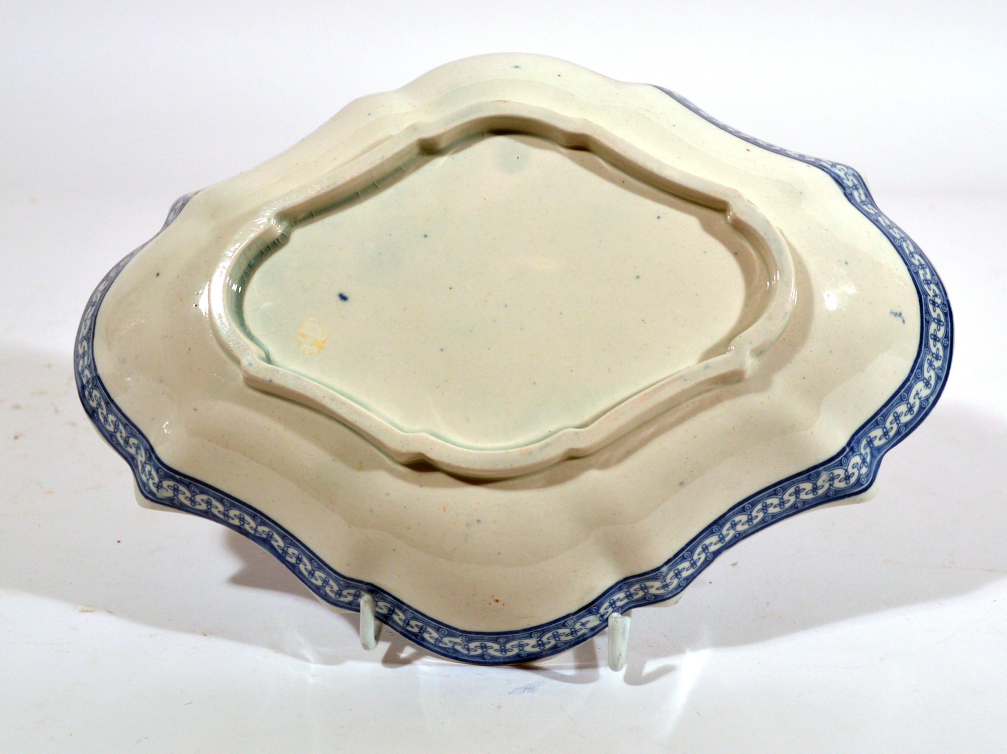 Spode Neoklassizistisches, blaues, ovales Dessertgeschirr mit griechischem Muster im Angebot 1