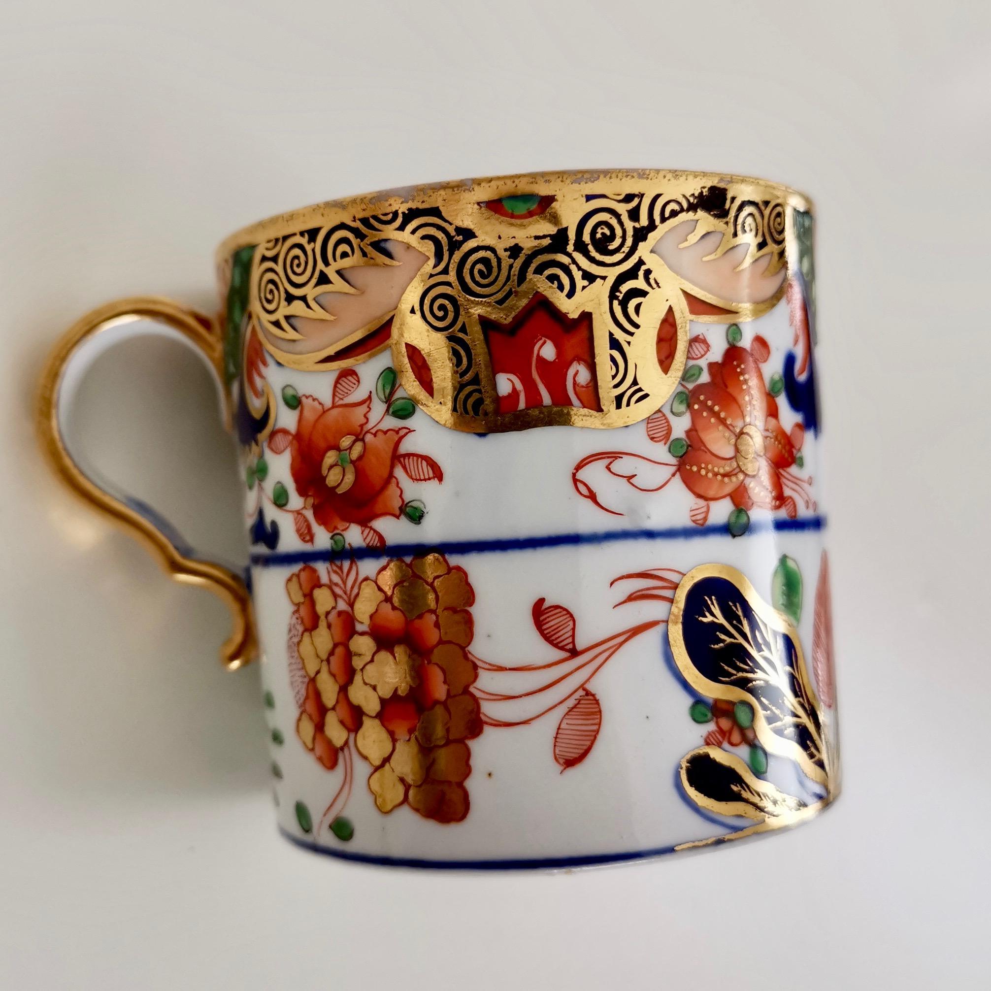 Spode Orphaned Porcelain Coffee Can, Imari Tobacco Leaf Patt. 967, Georgian 1806 2