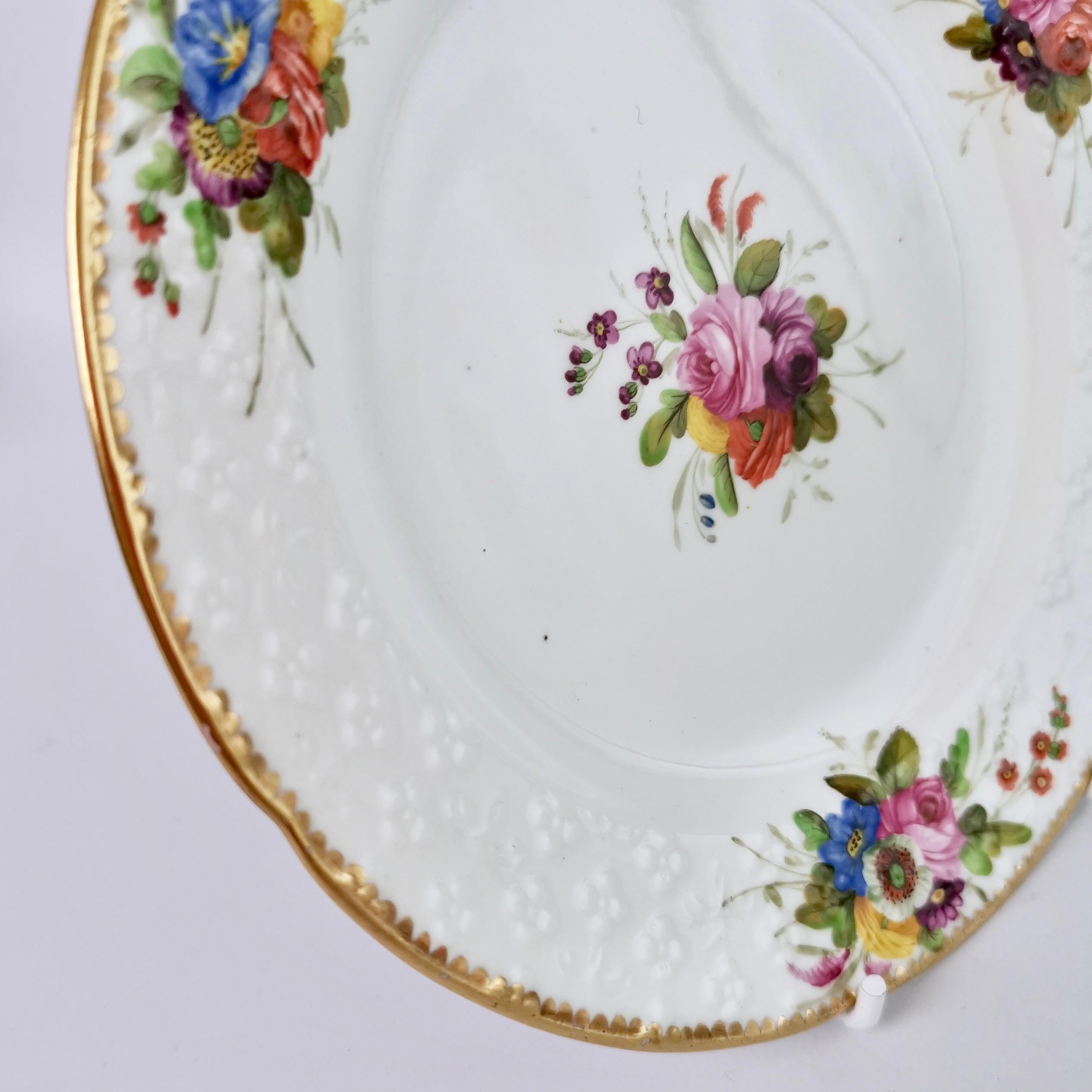 Spode Pair of Porcelain Tea Plates, White with Flower Sprays, Regency ca 1816 5