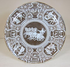 Spode Pearlware Brown Classical Print Decorated Plate