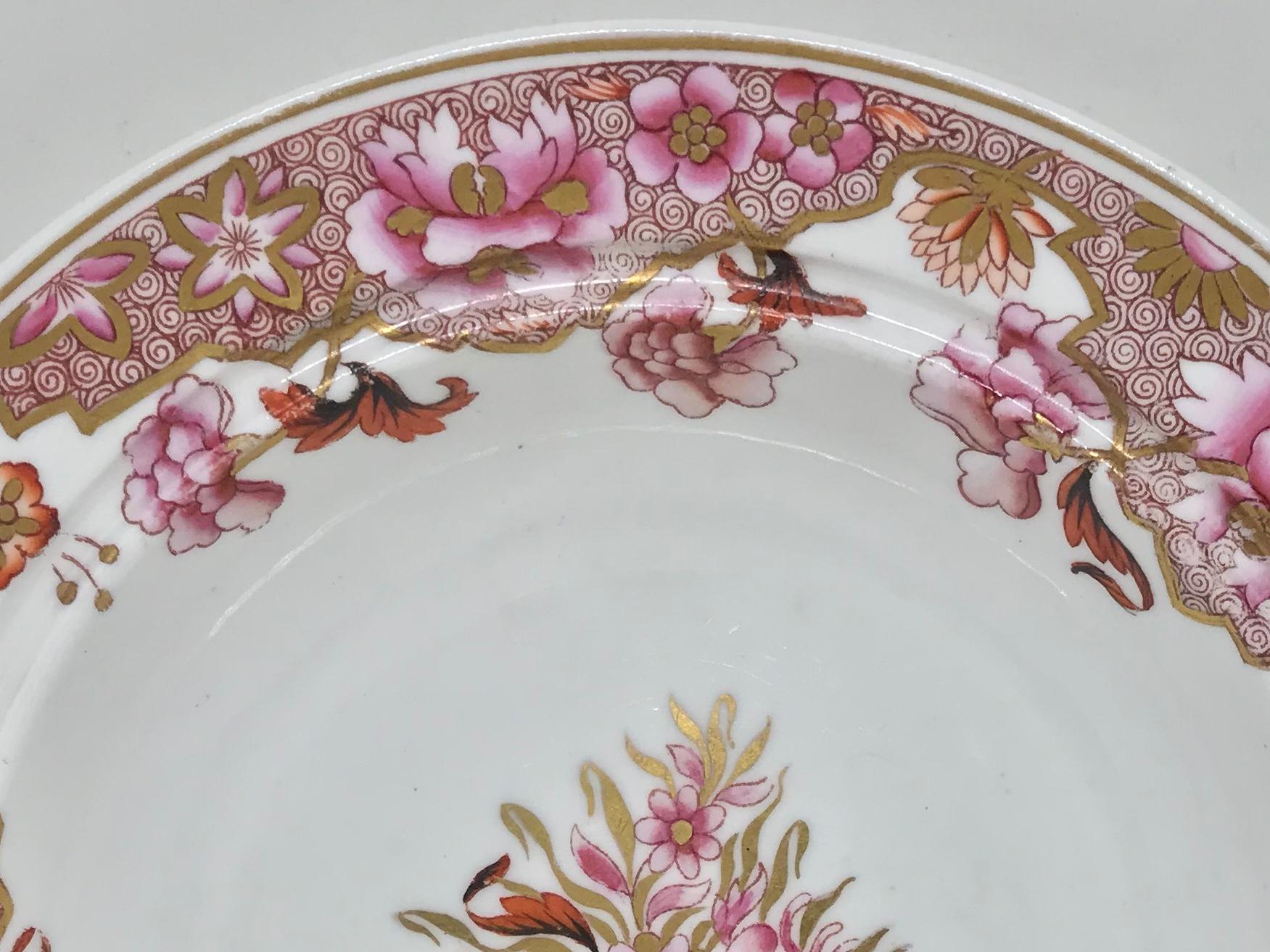 Hand-Painted Spode Pink and Gilt Plate
