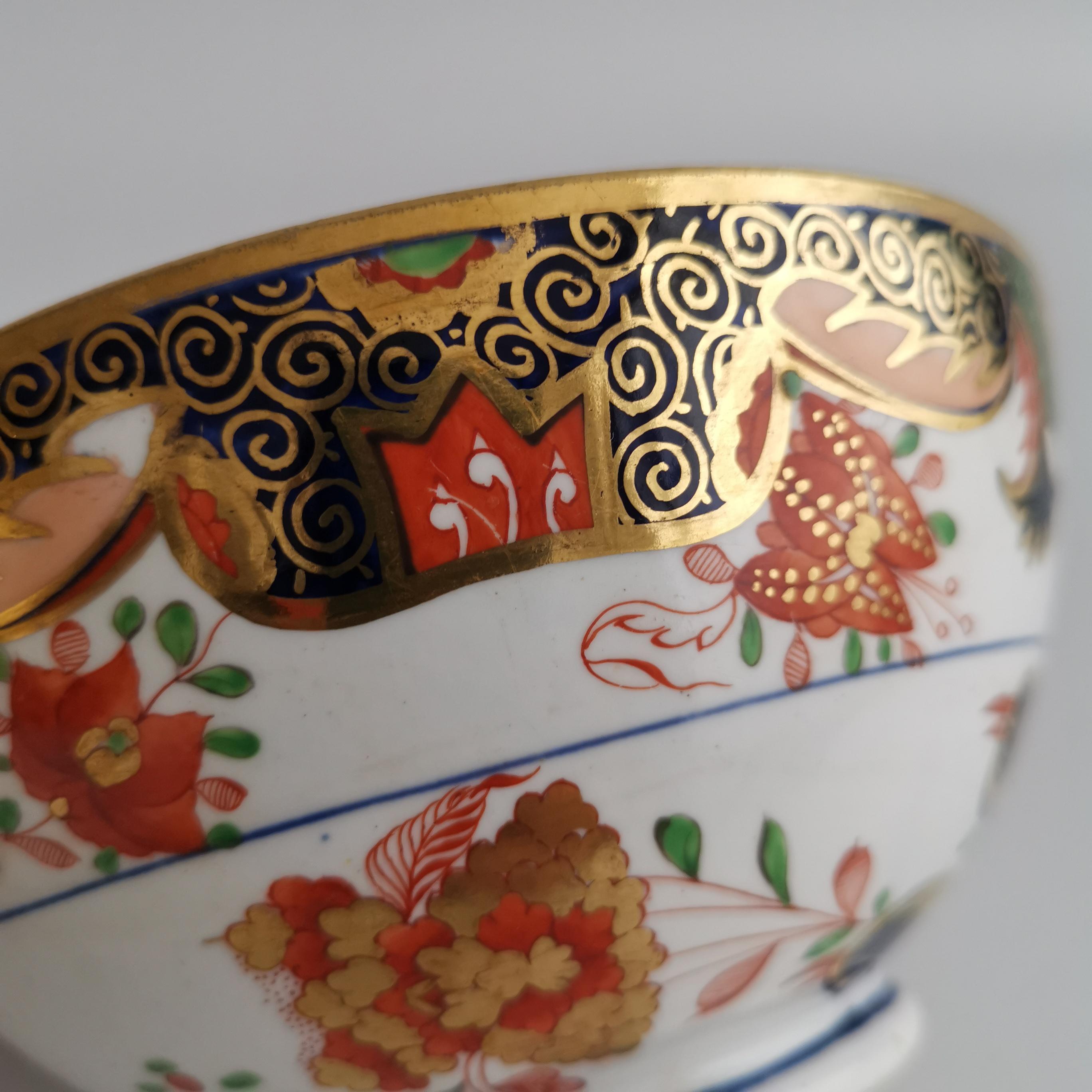 Spode Porcelain Bowl, Imari Tobacco Leaf Pattern 967, ca 1815 6