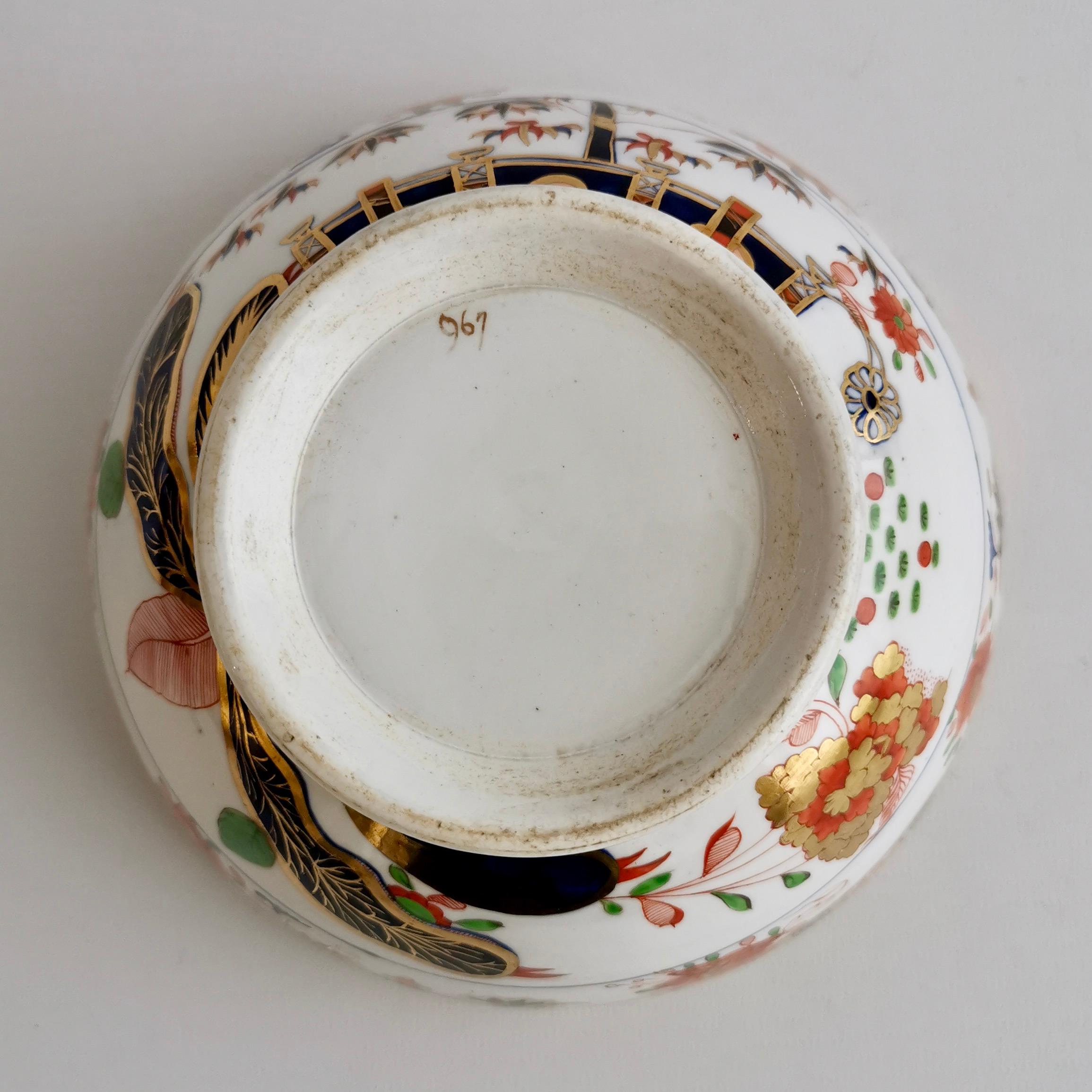 Spode Porcelain Bowl, Imari Tobacco Leaf Pattern 967, ca 1815 9