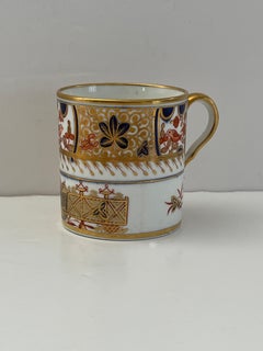 Lata de café de porcelana Spode, diseño oriental dorado, circa 1810