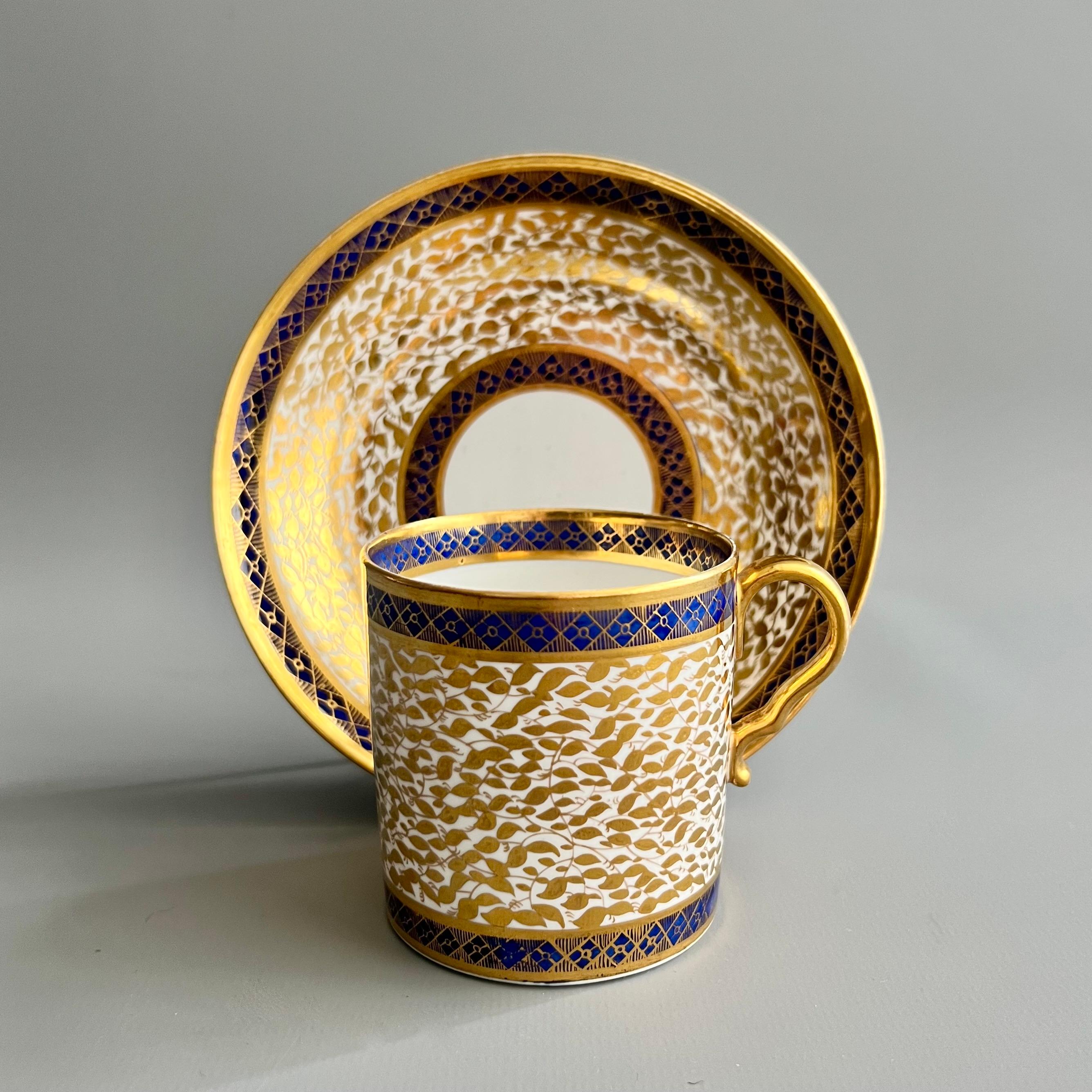 English Spode Porcelain Coffee Can, Neoclassical Cobalt Blue and Gilt, Georgian ca 1806