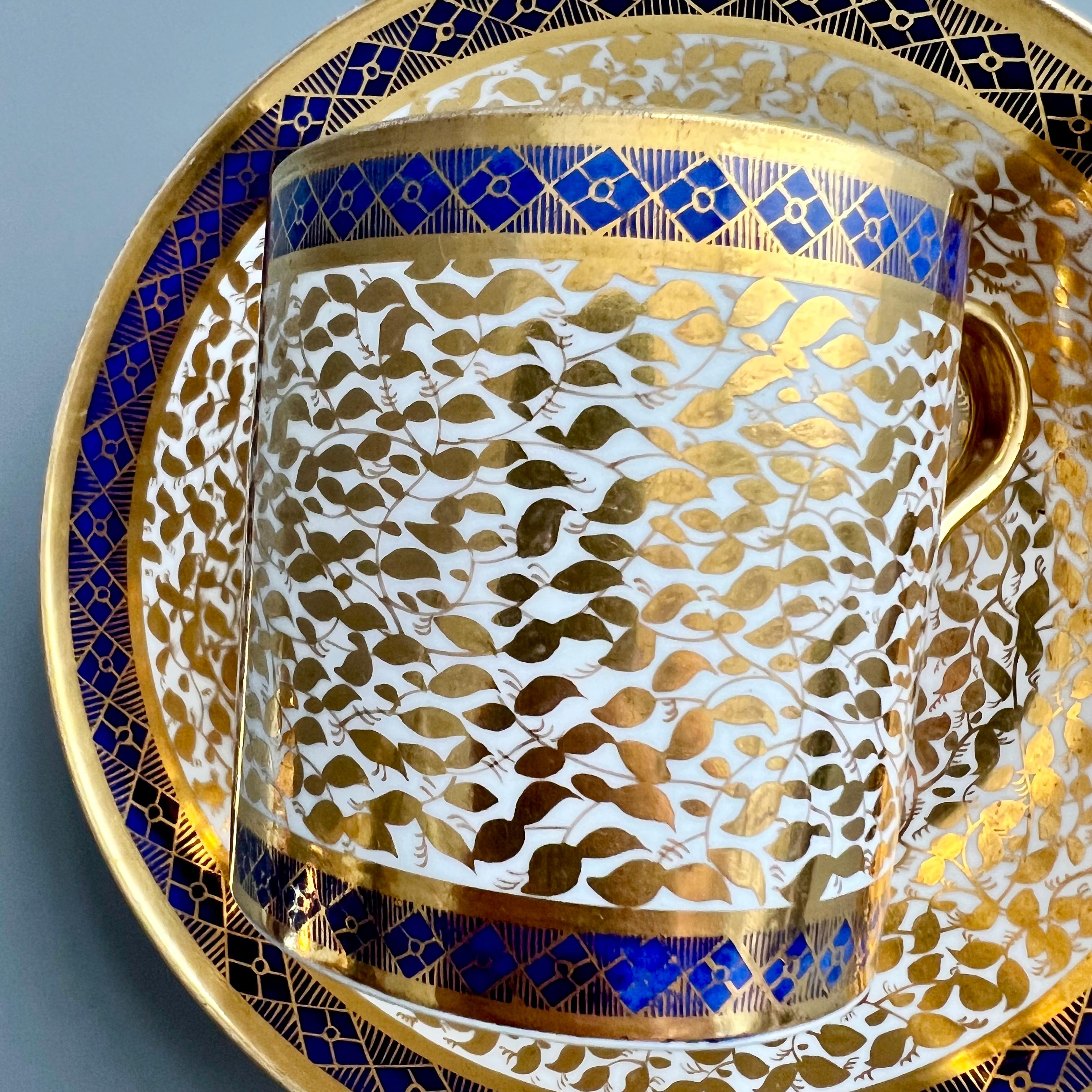 Early 19th Century Spode Porcelain Coffee Can, Neoclassical Cobalt Blue and Gilt, Georgian ca 1806